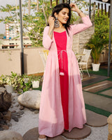 Taffy Pink cape dress