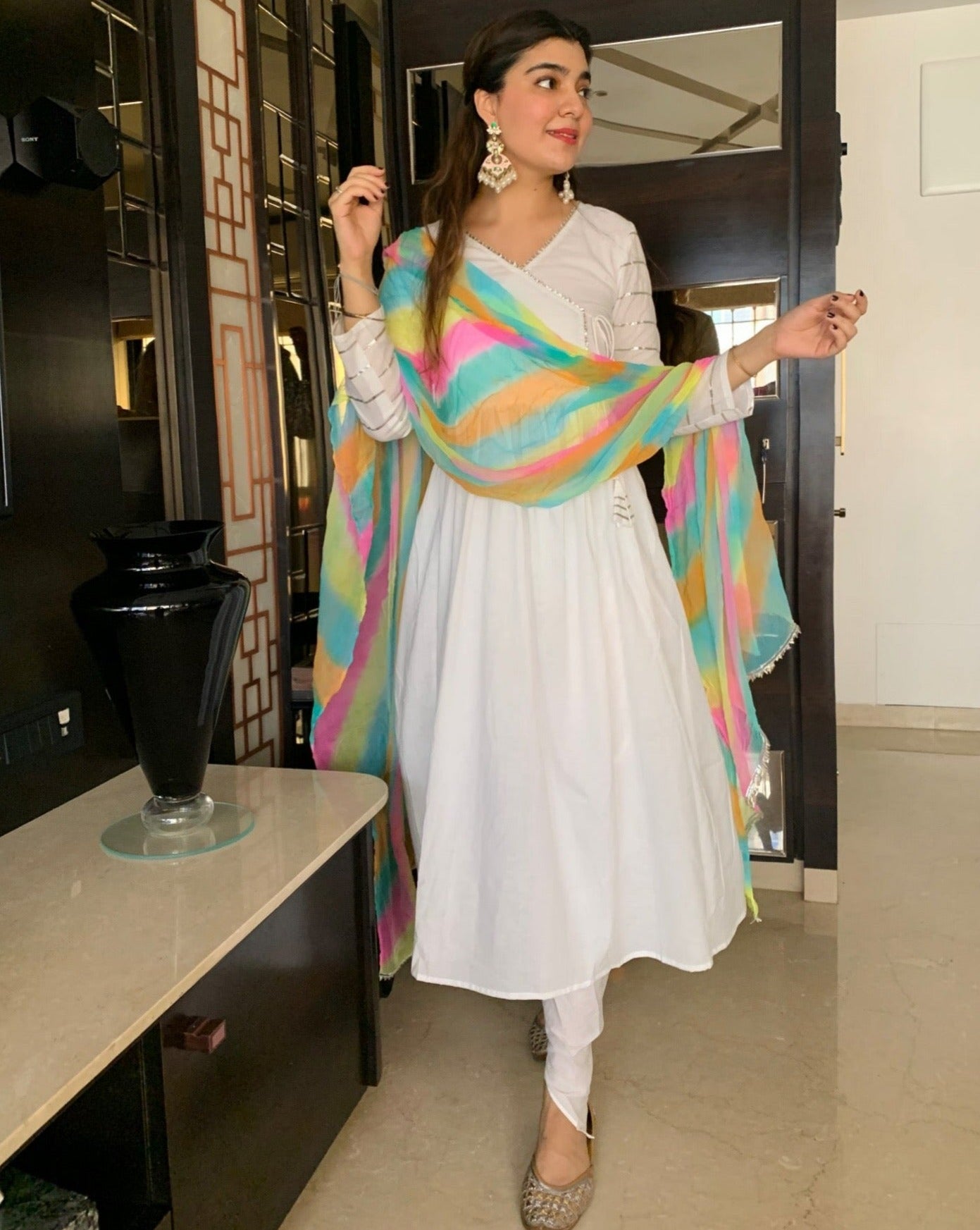Ash White Kurta Dhoti Set