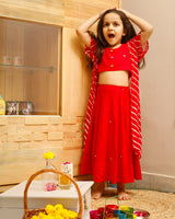 Scarlet Red Kids Skirt Set