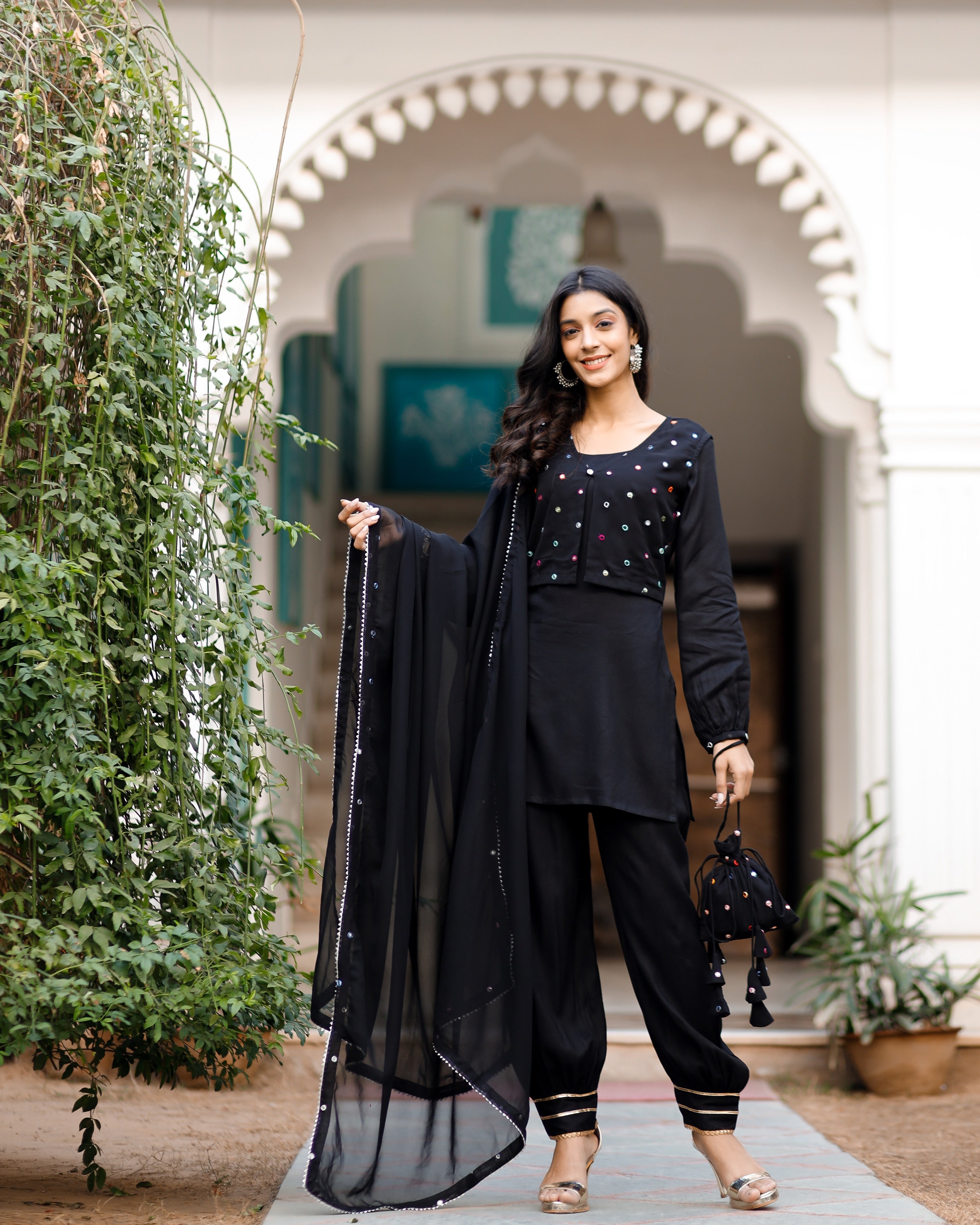 Blackberry Mirror Work Suit Set