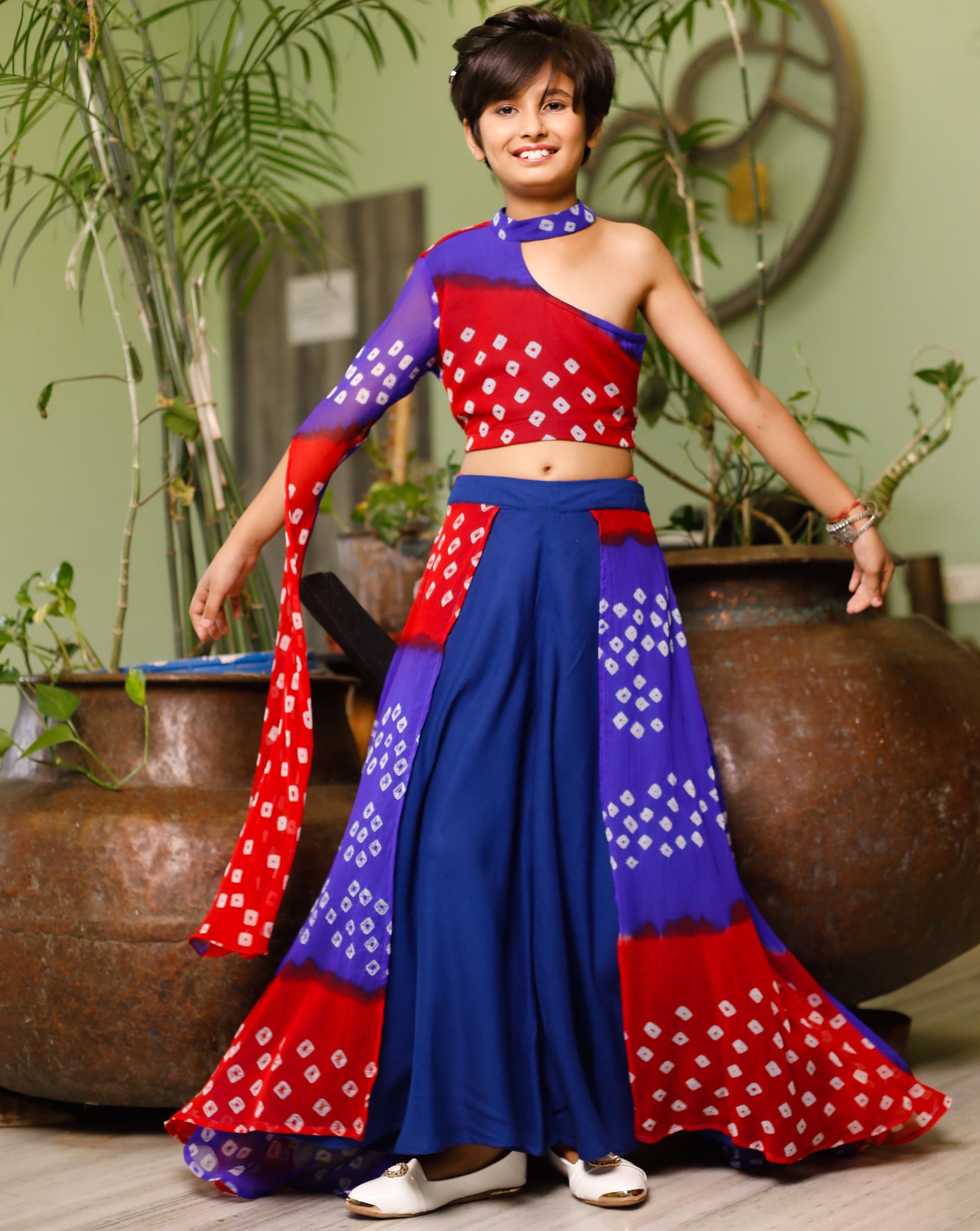 Rosie Red One Shoulder Lehenga Set