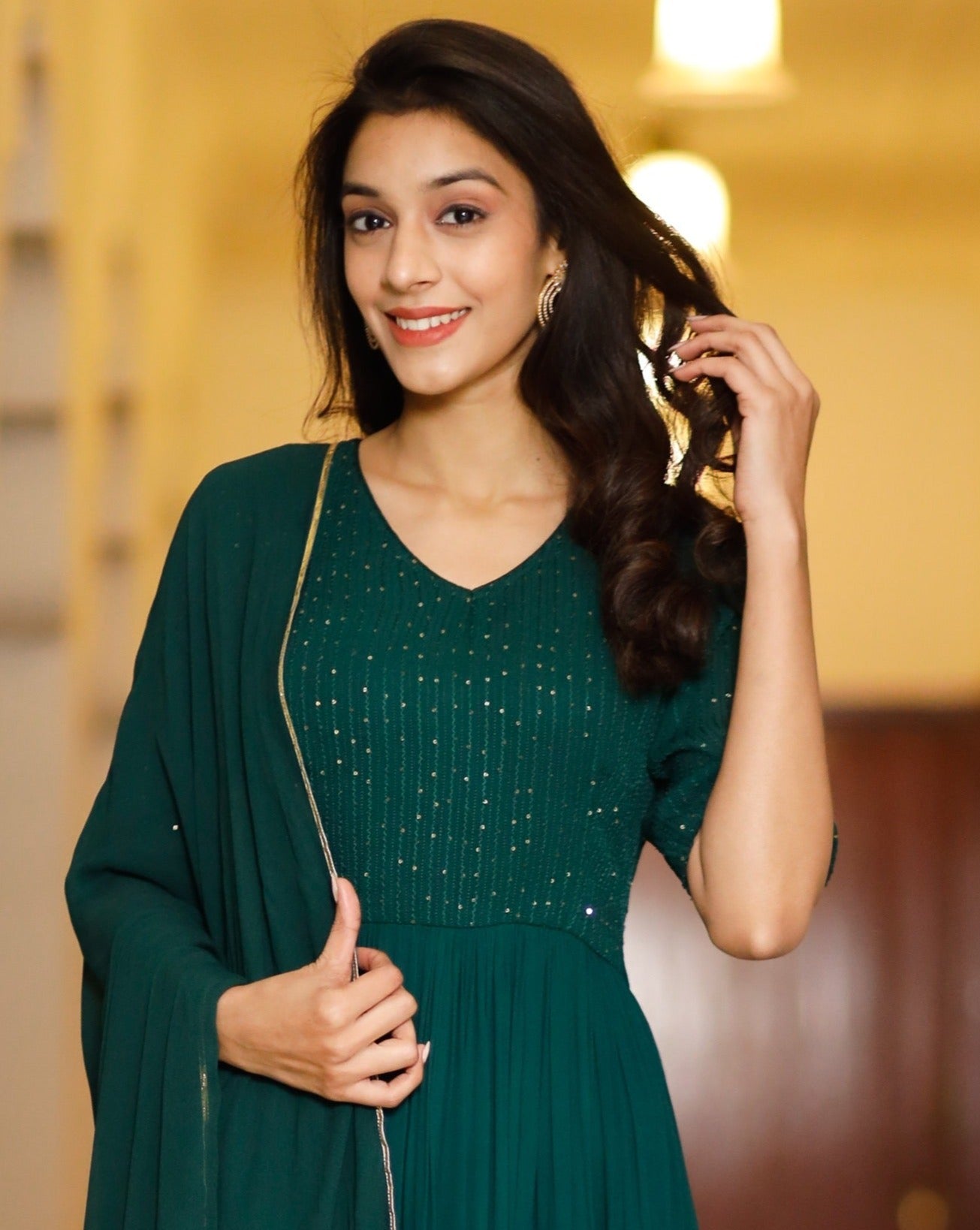 Inayaat green sequin Dress