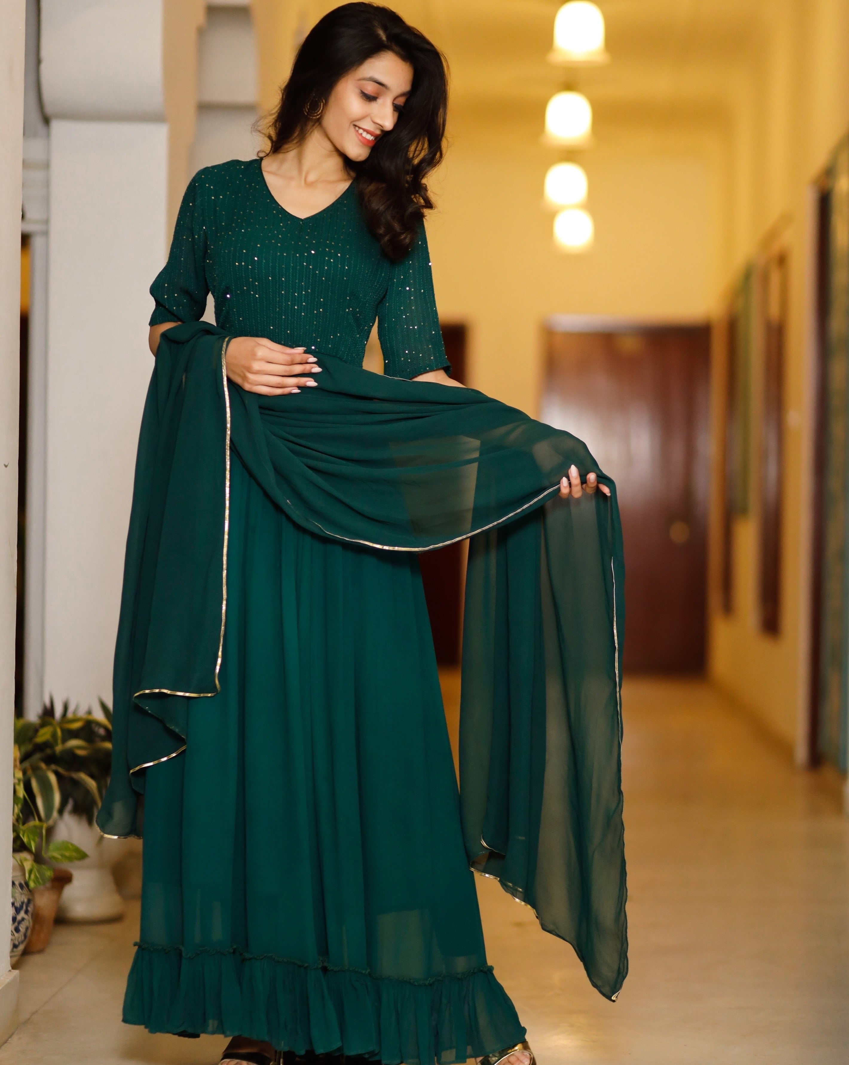 Inayaat green sequin Dress