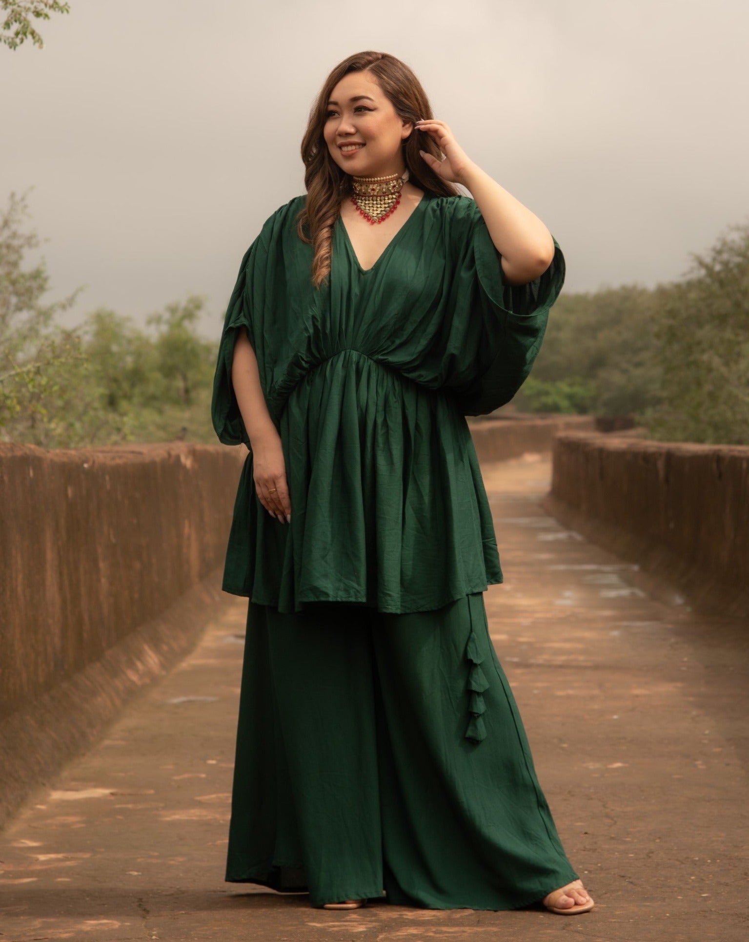 Forest green cord set