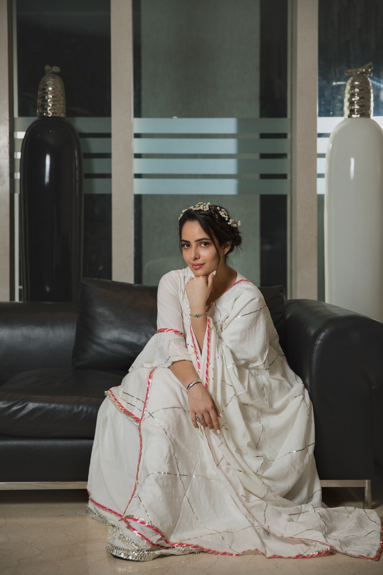 Charismatic White Gotta Suit Set