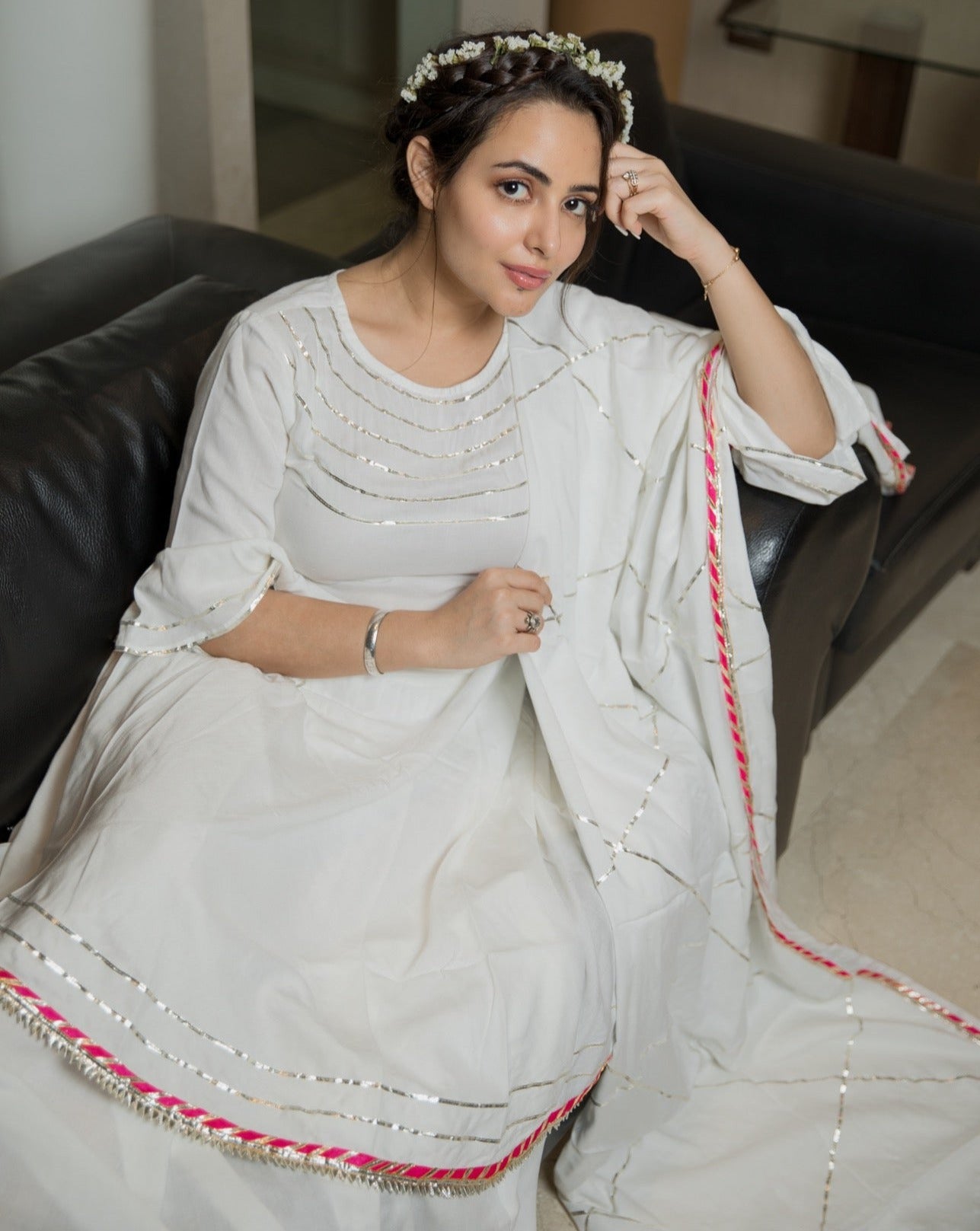 Charismatic White Gotta Suit Set