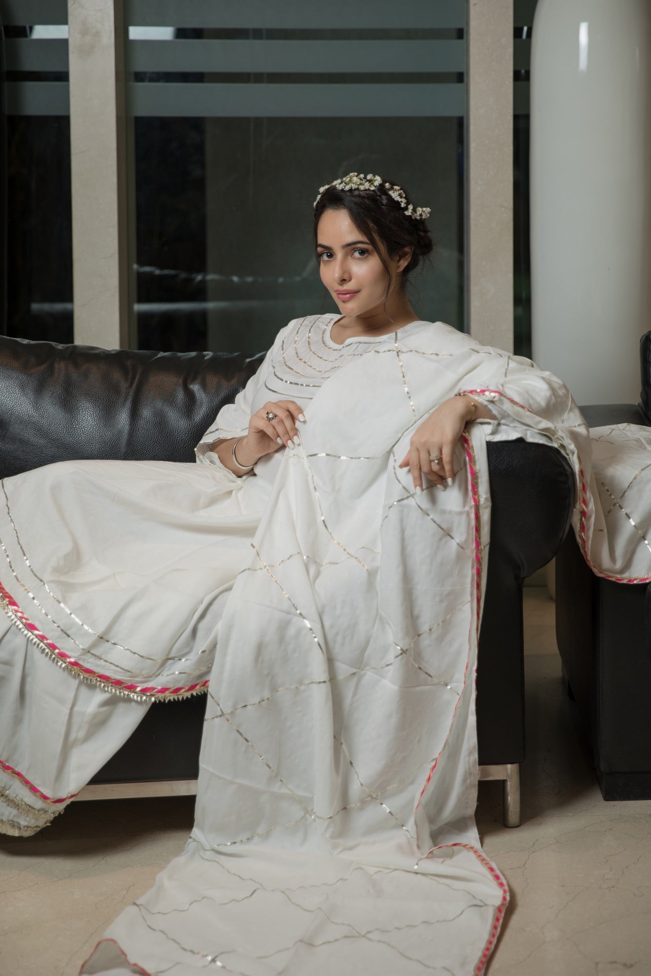 Charismatic White Gotta Suit Set