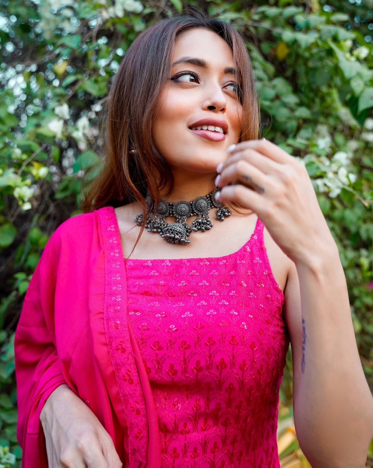 Gulabo Pink Chikankari suit