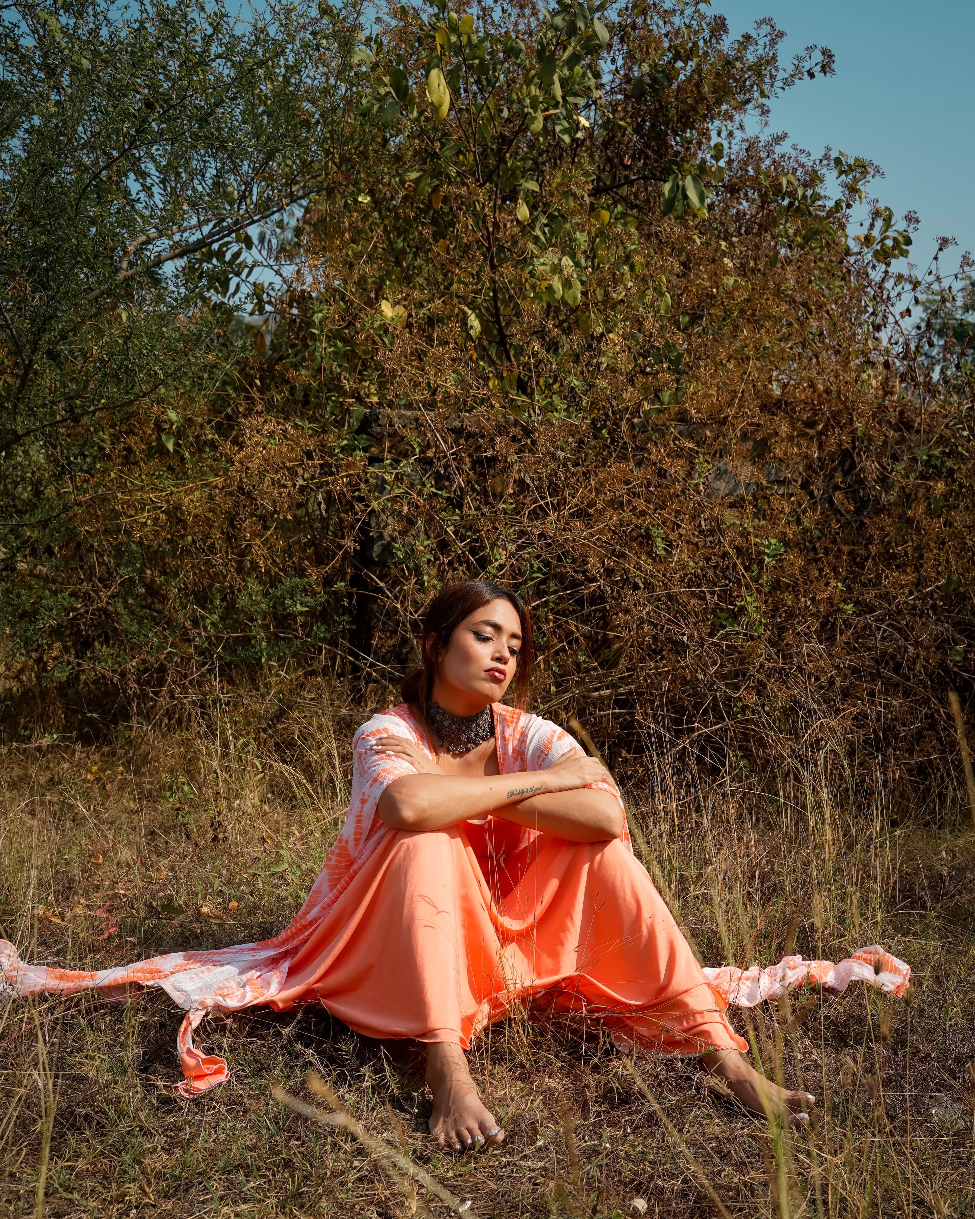 Wisteria Peach Tie Dye Kaftan