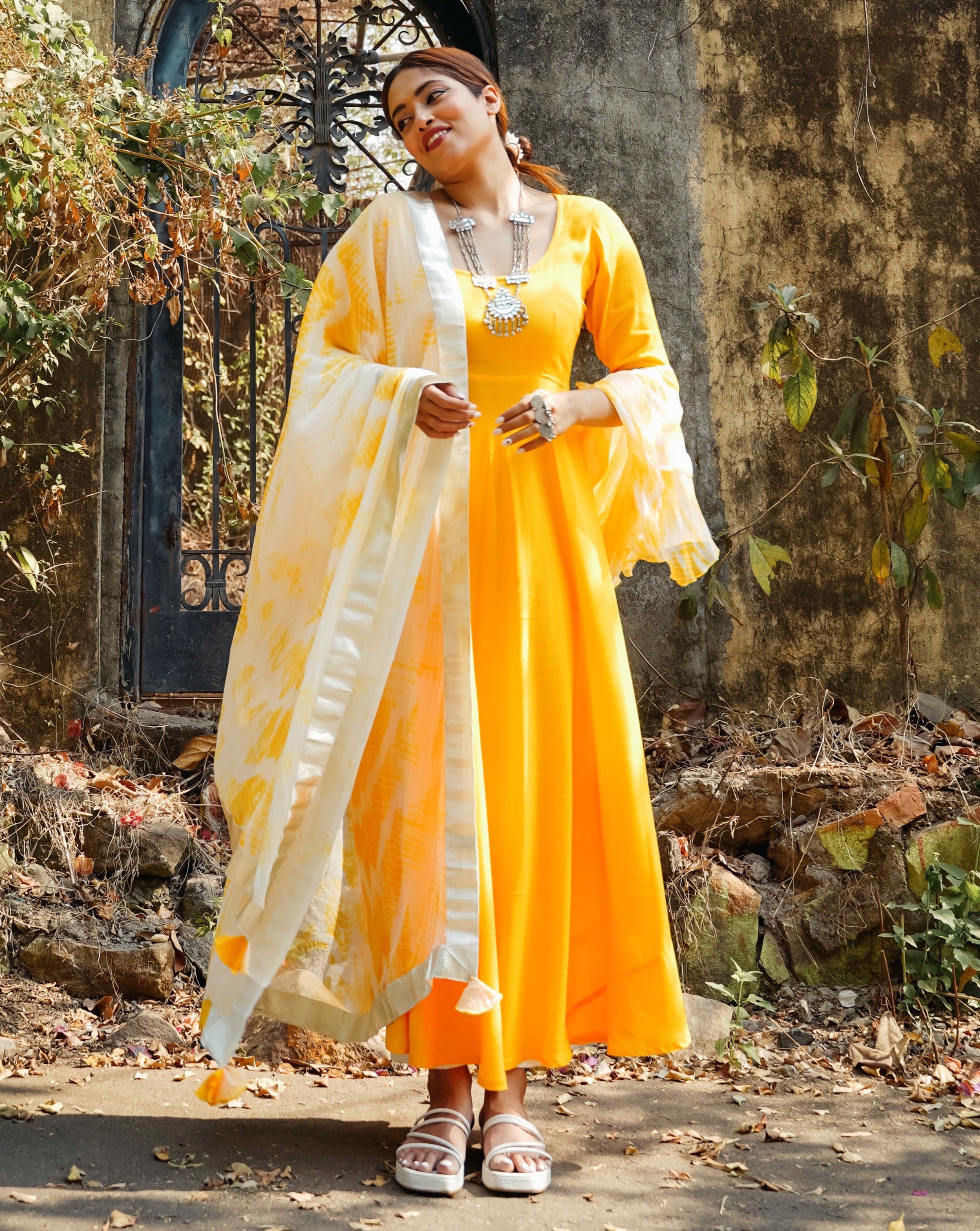 Shiny Yellow Suit Set