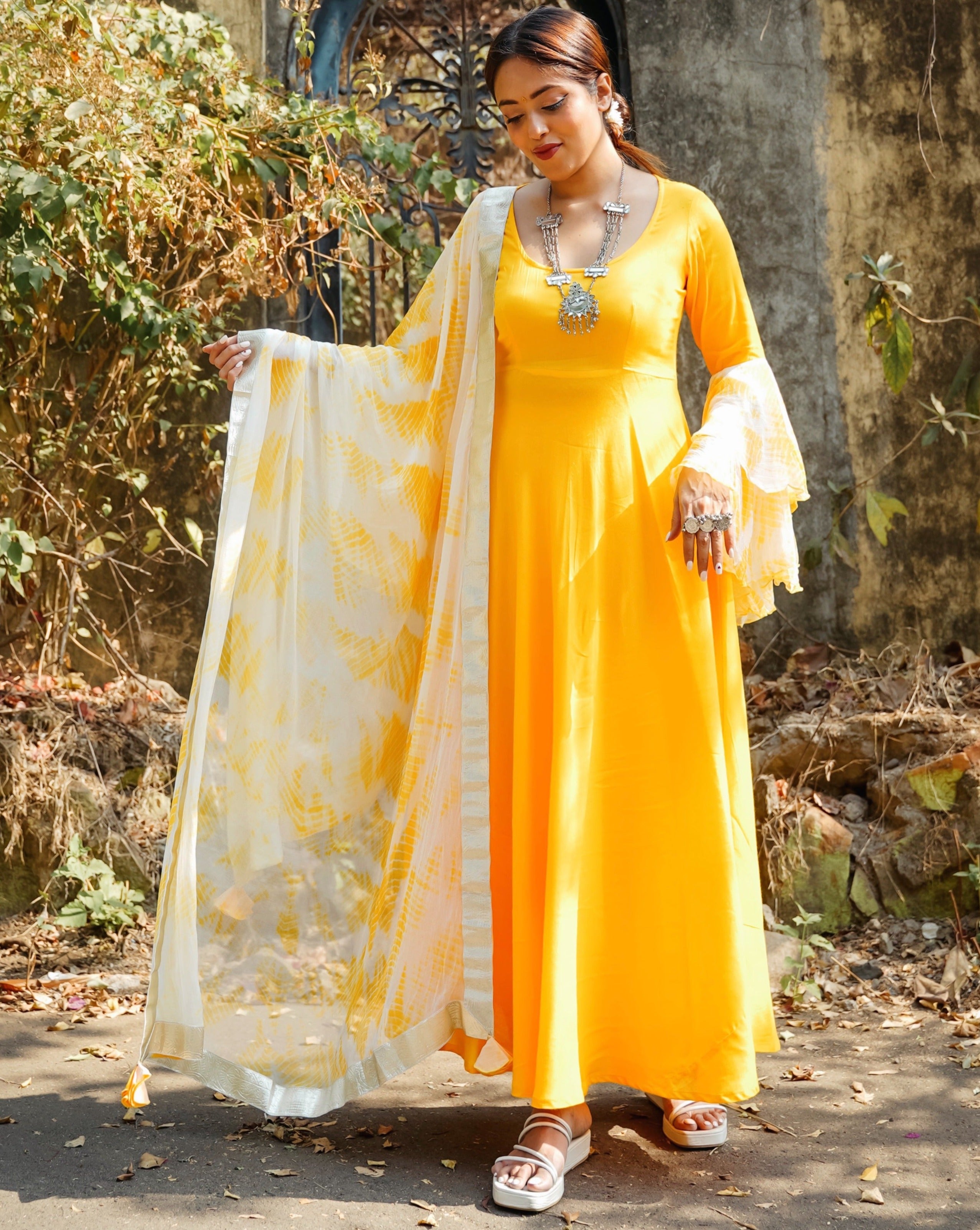 Shiny Yellow Suit Set