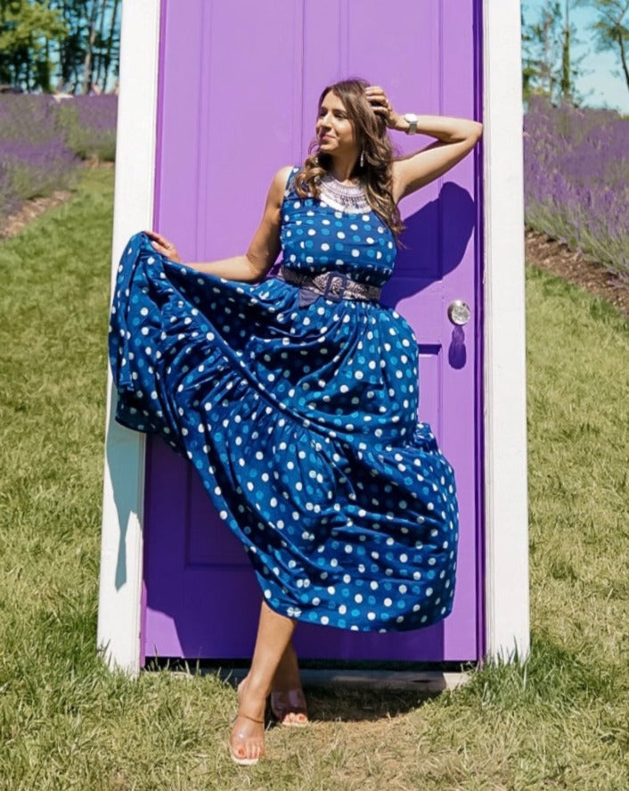 Yale Blue Polka Dot Dress