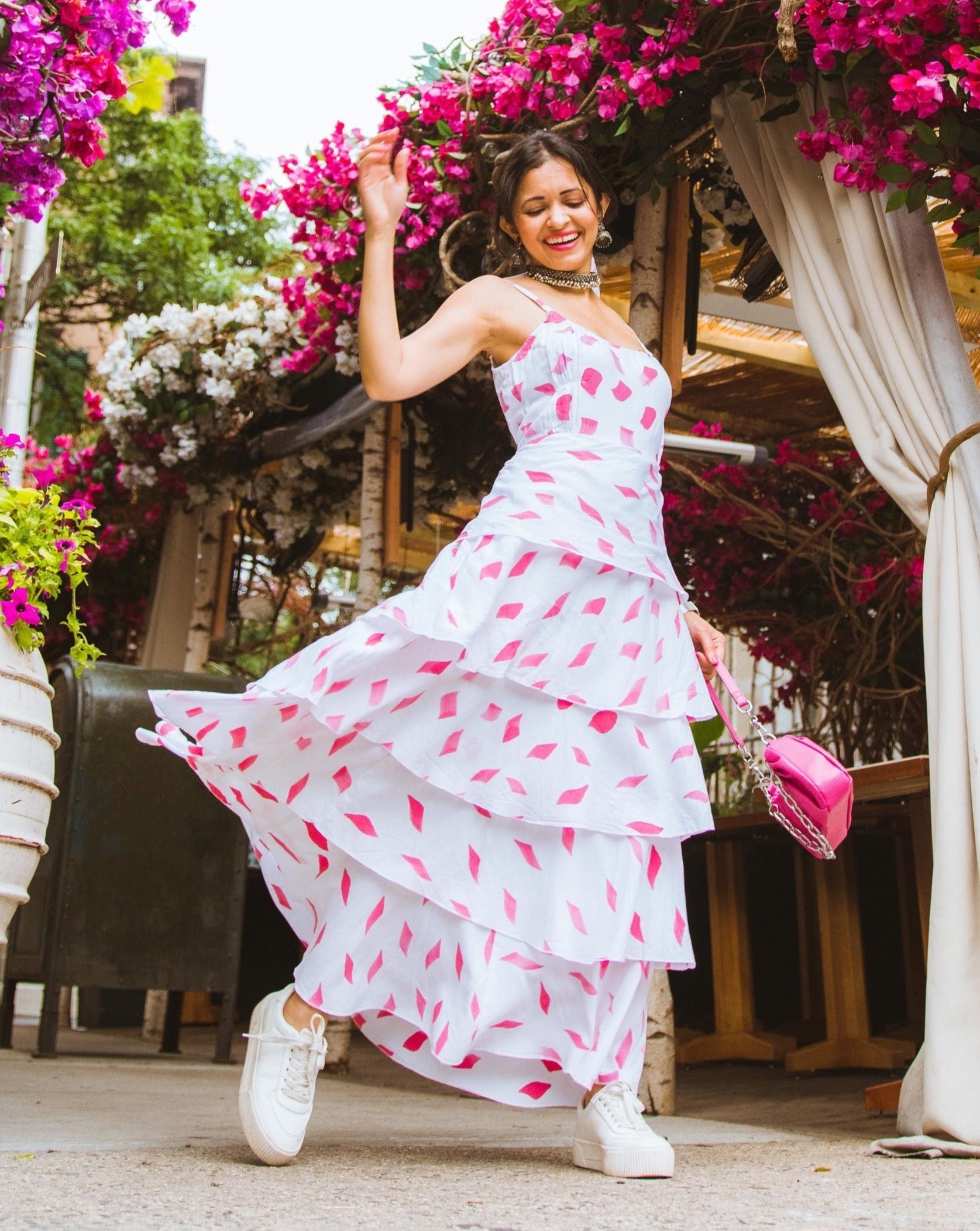 Siena White Cotton Floral Dress