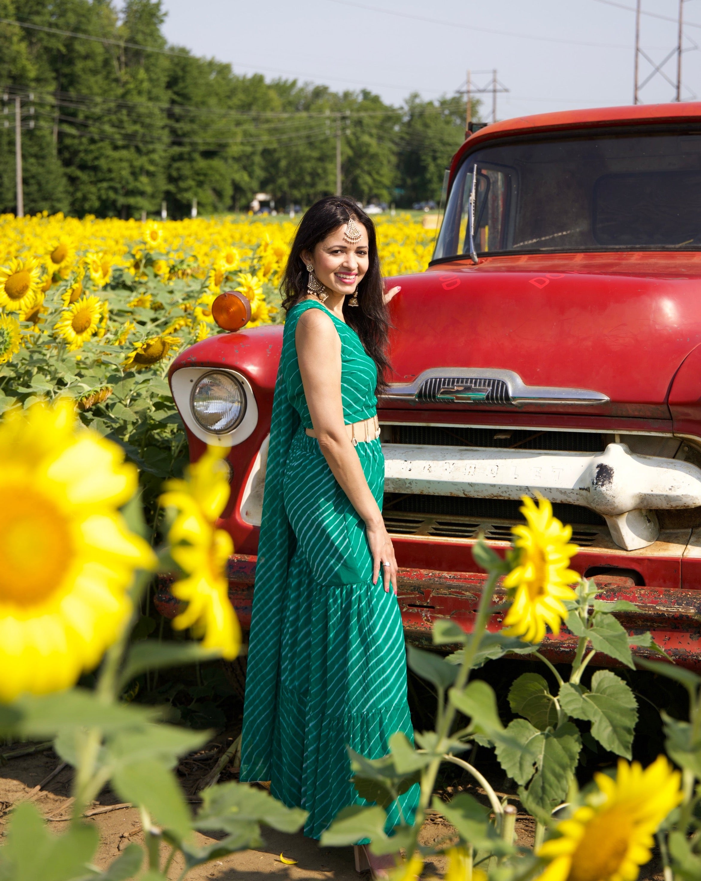 Hawk Green Sharara Set