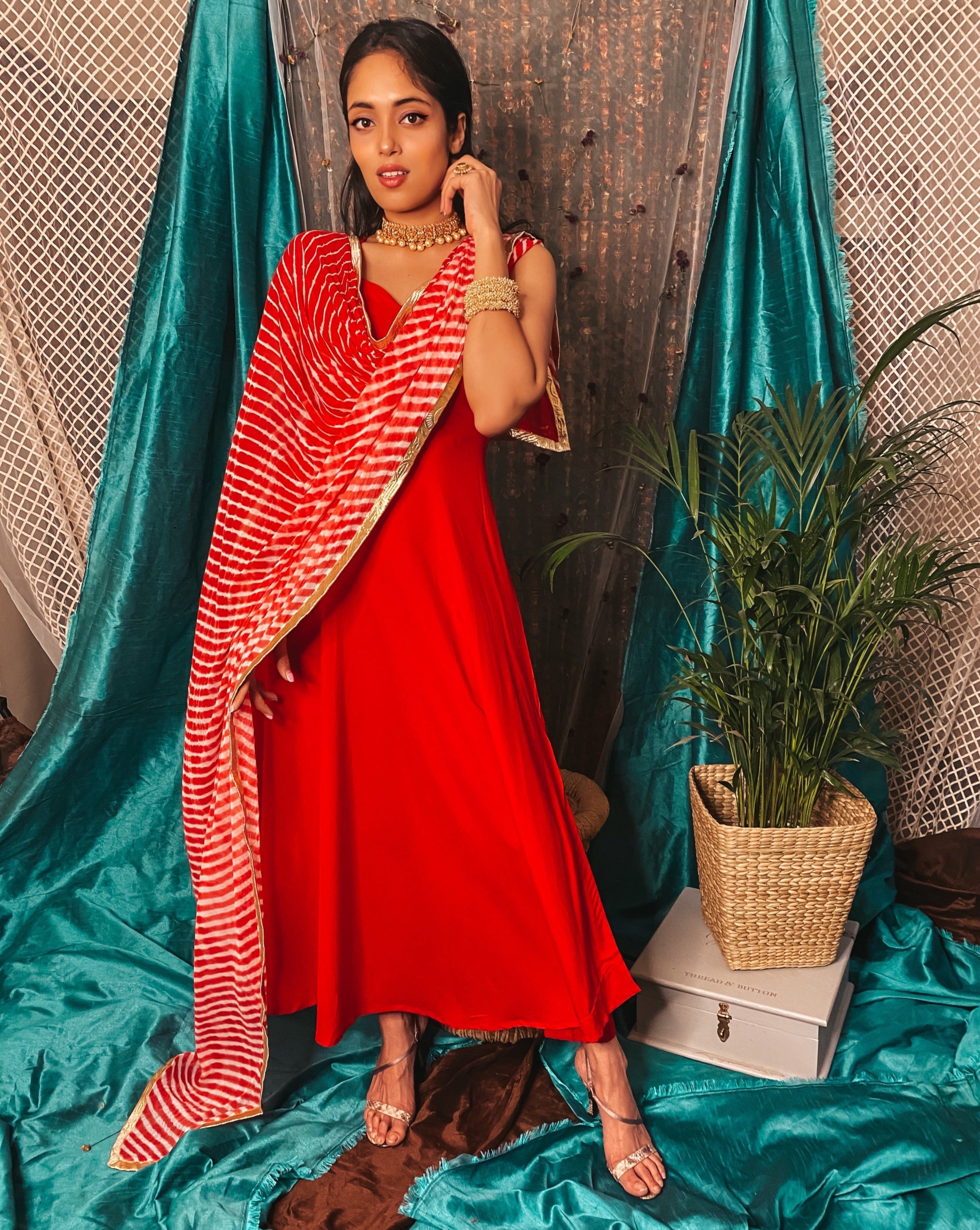 Lipstick Red Suit Set