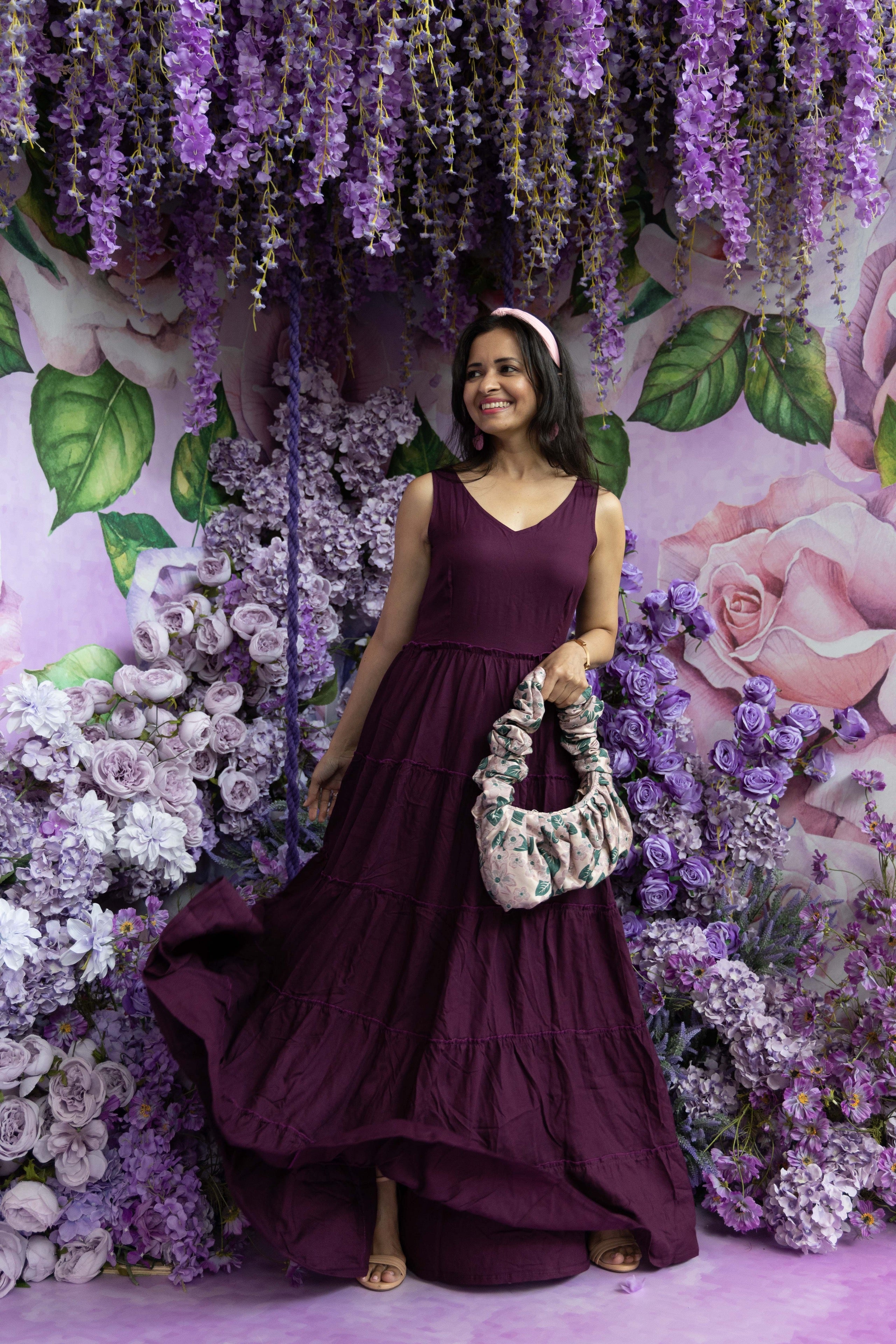 Beetroot Purple Long Dress