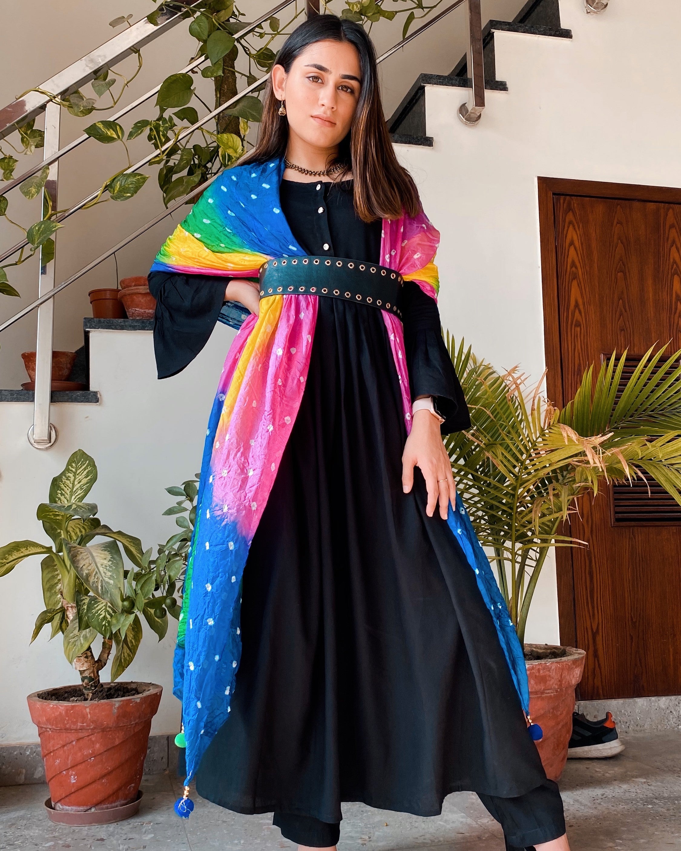 Black Dobby Suit Set