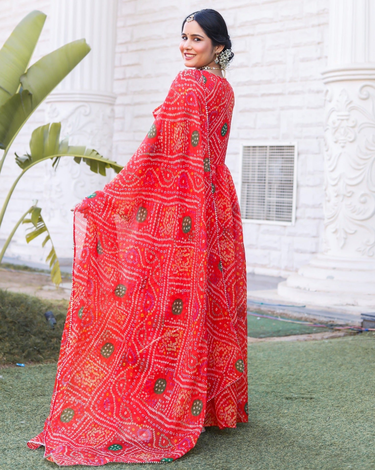 Aria Red Bandhani Suit Set