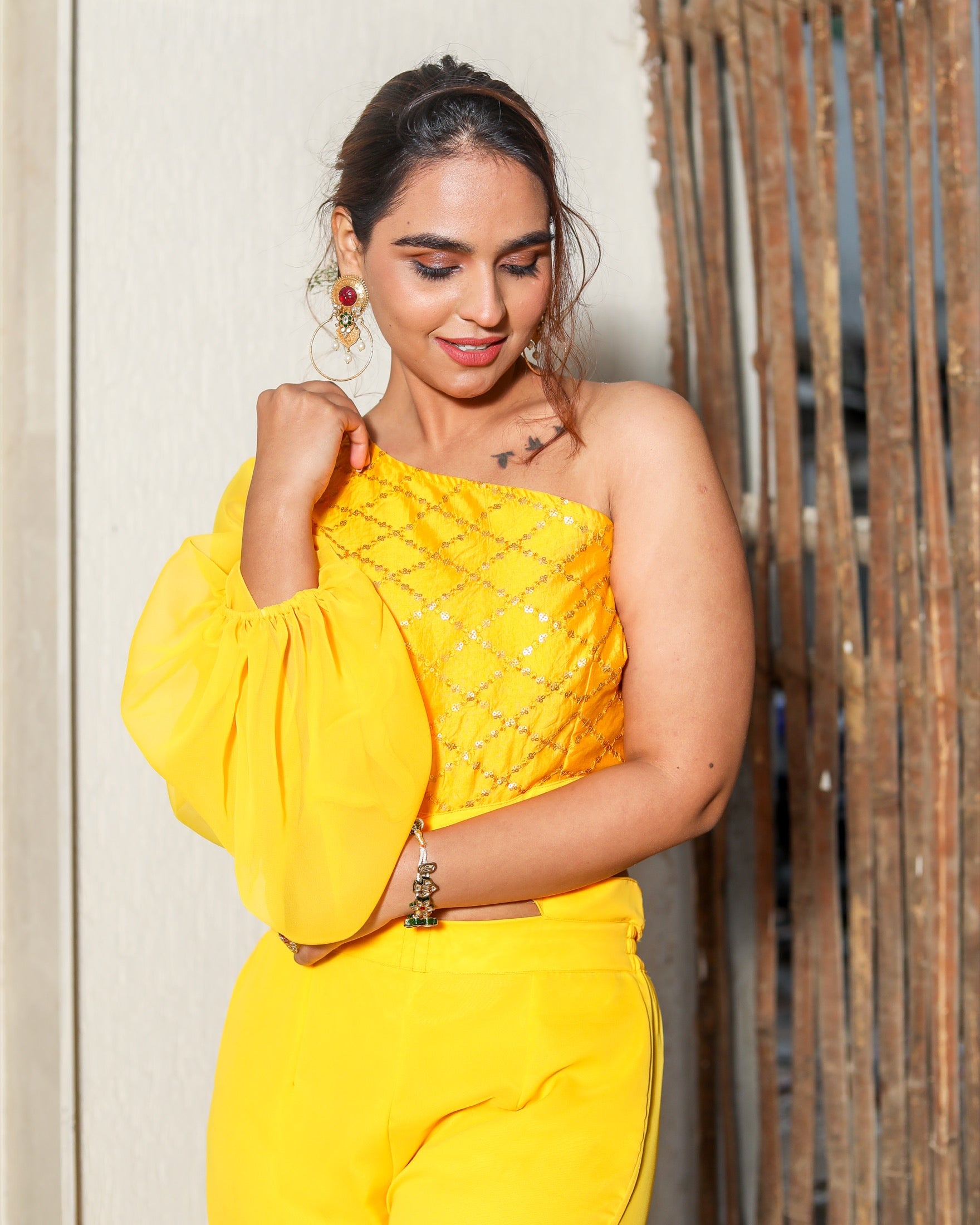 Mustard Yellow Sequin Jumpsuit