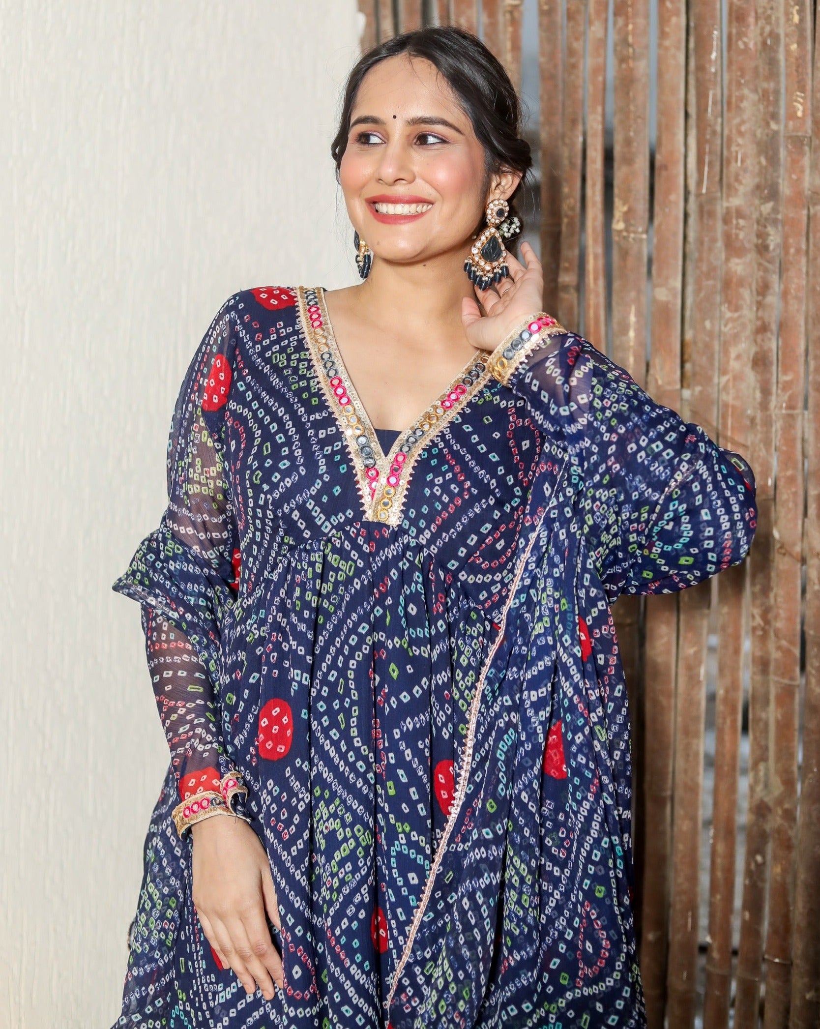 Brinda Blue Bandhani Suit Set