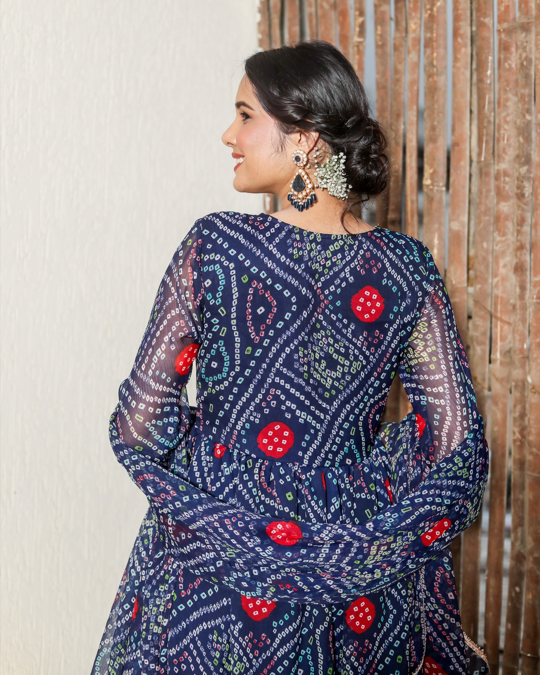 Brinda Blue Bandhani Suit Set