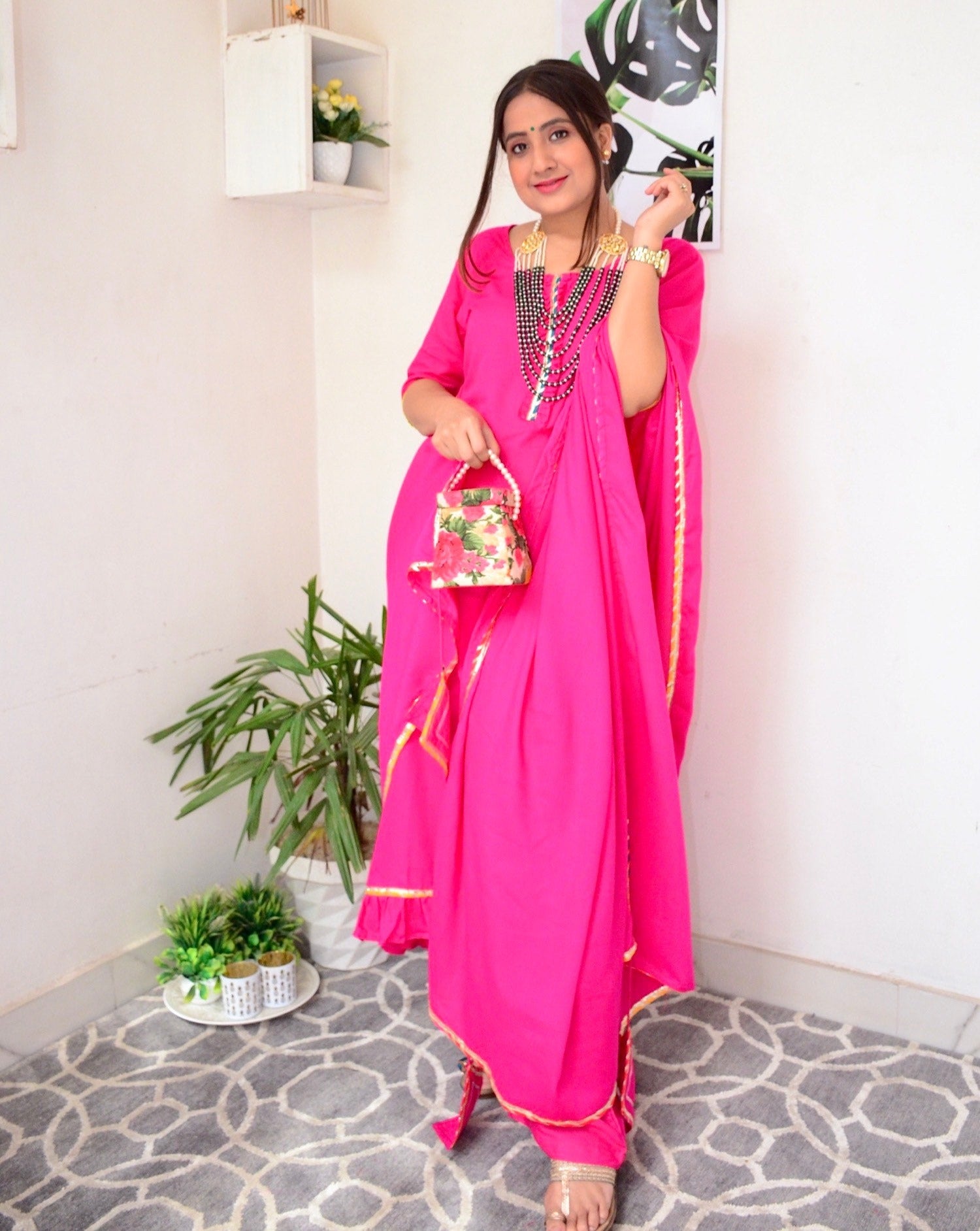 Vintage Pink flared Suit Set