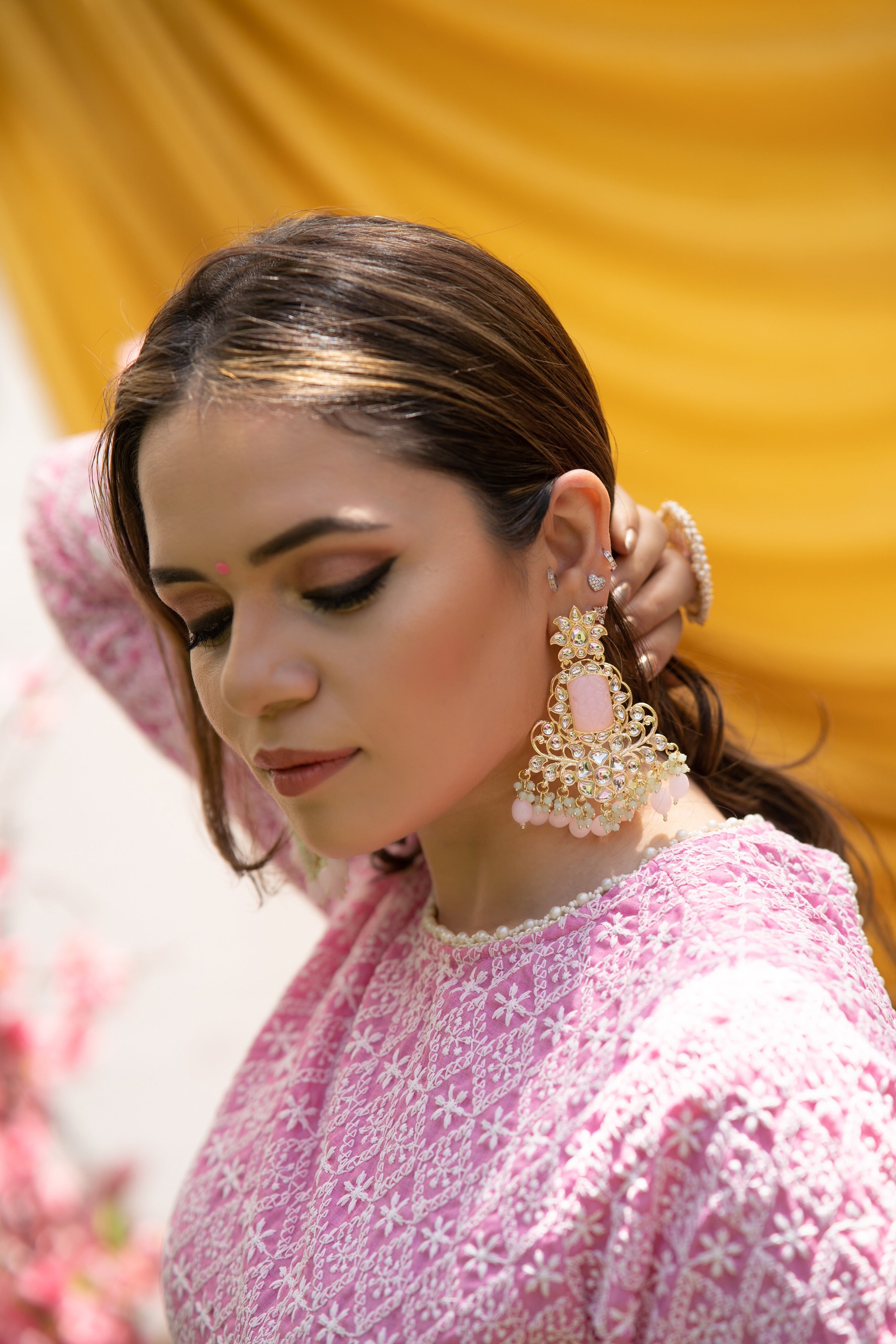 Periwinkle Pink Chikankari Suit Set