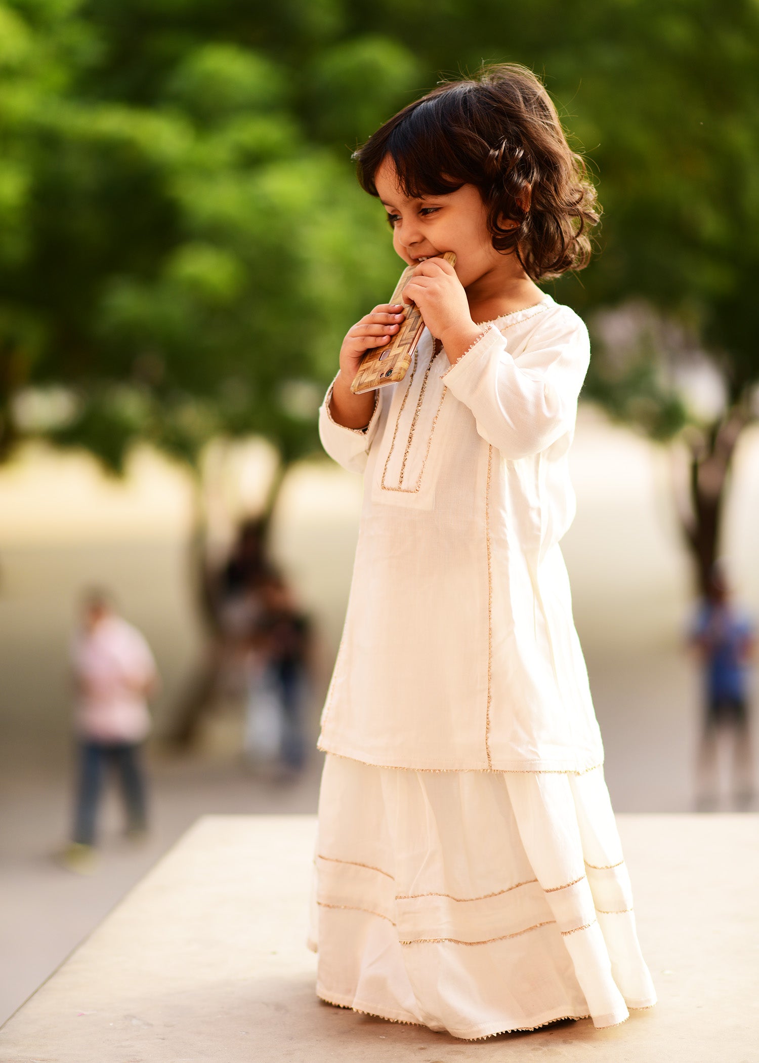 Lavish Blue Lehariya Maxi Fusion Dress Set