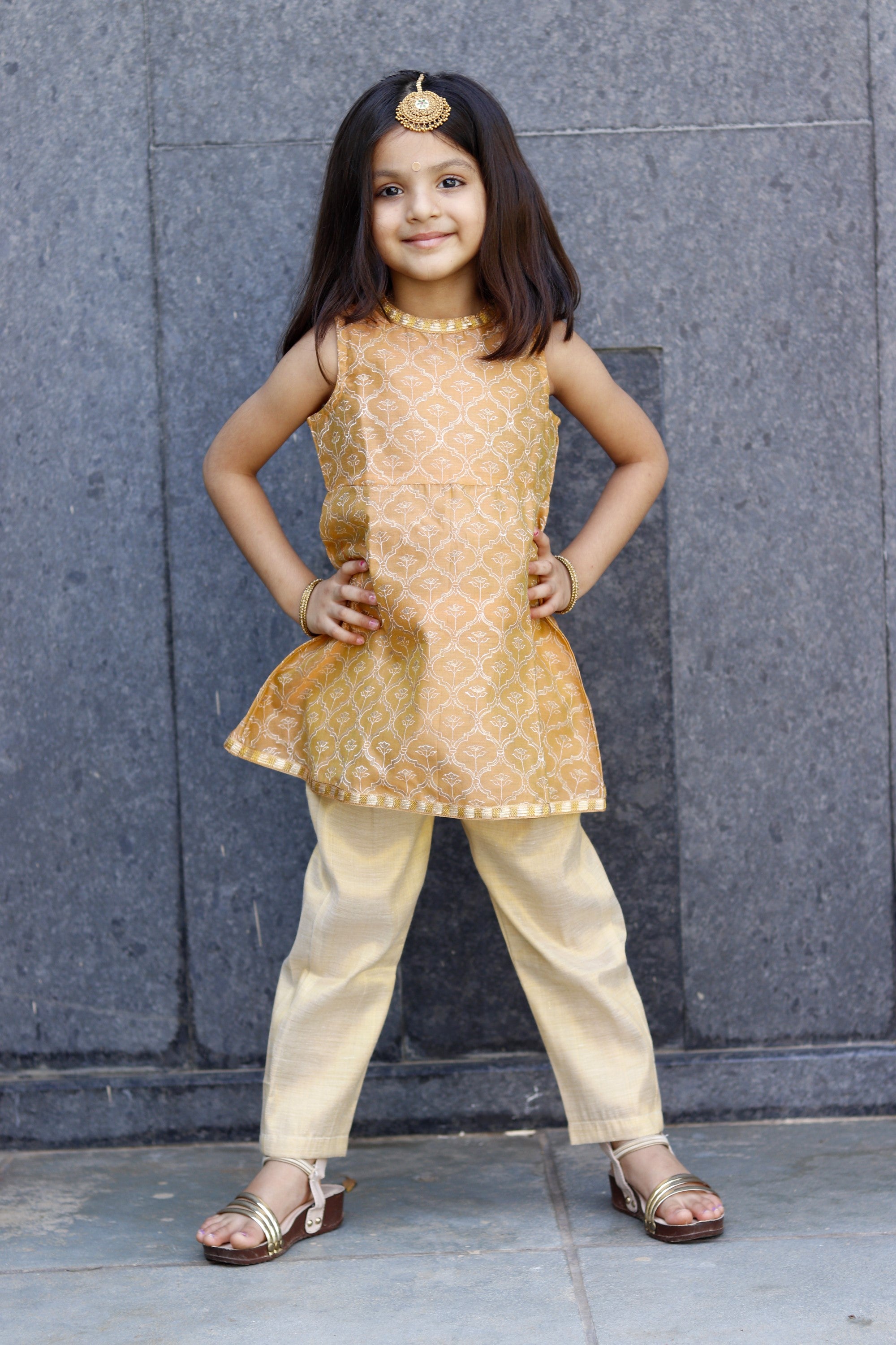 Shiny Golden Kurta Set