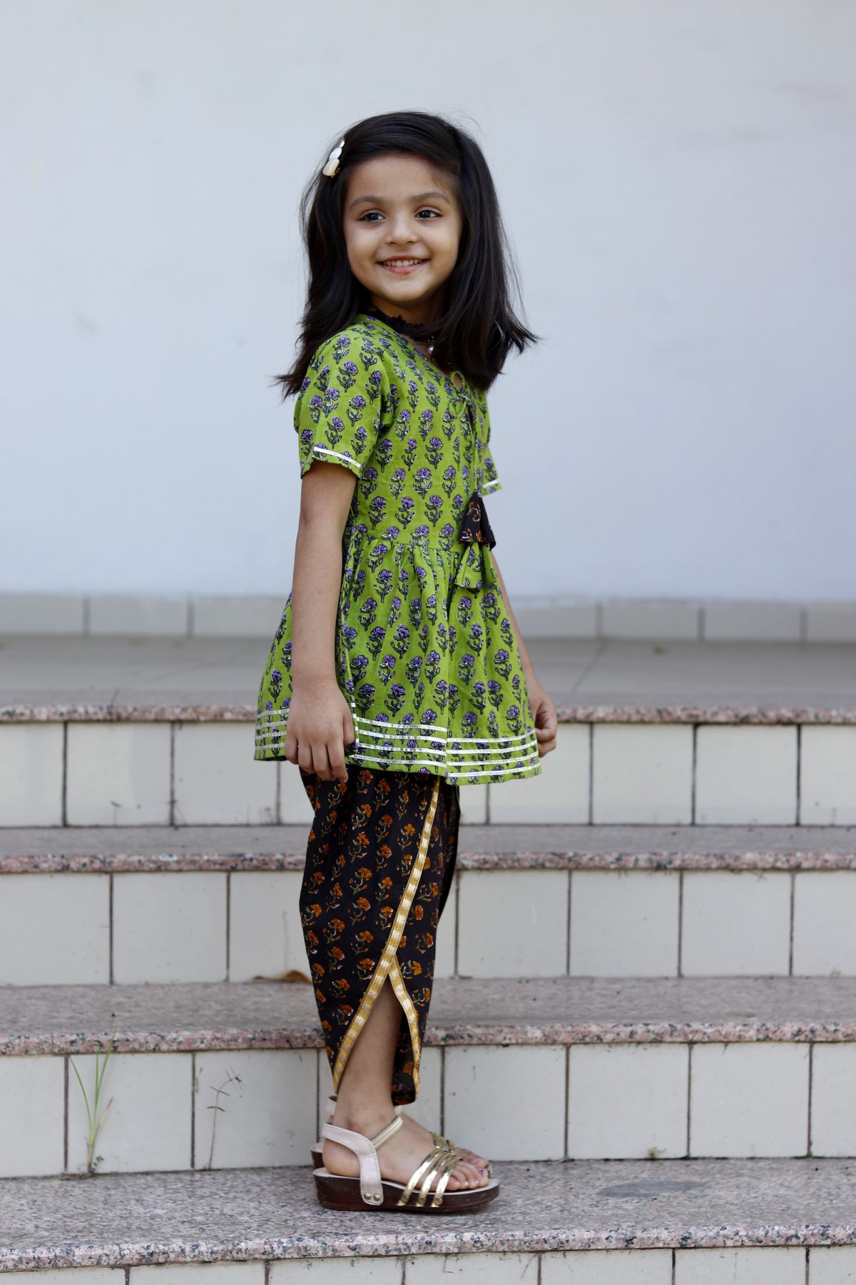 Green Dhoti Set