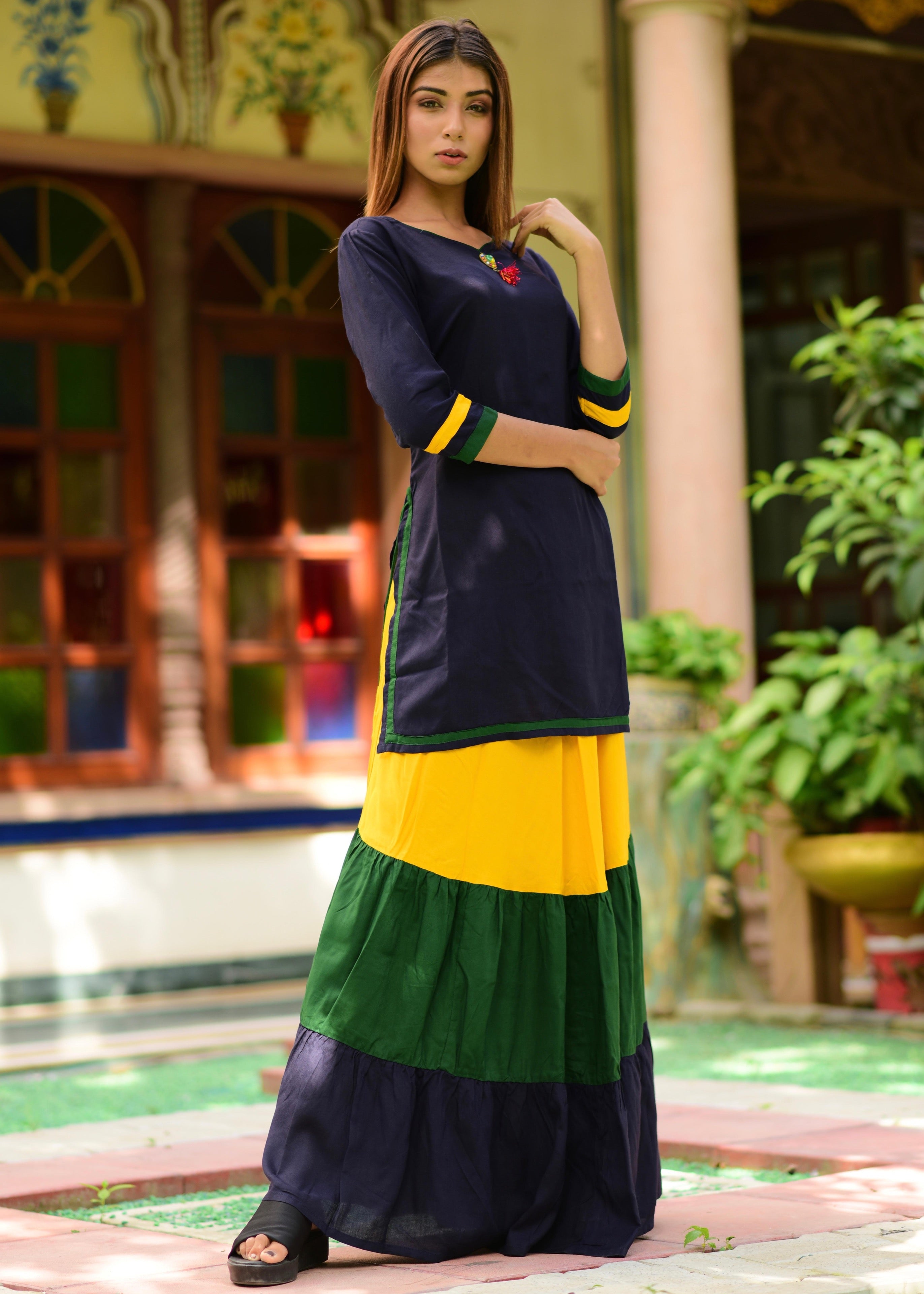 Beautiful multi stripe skirt dress