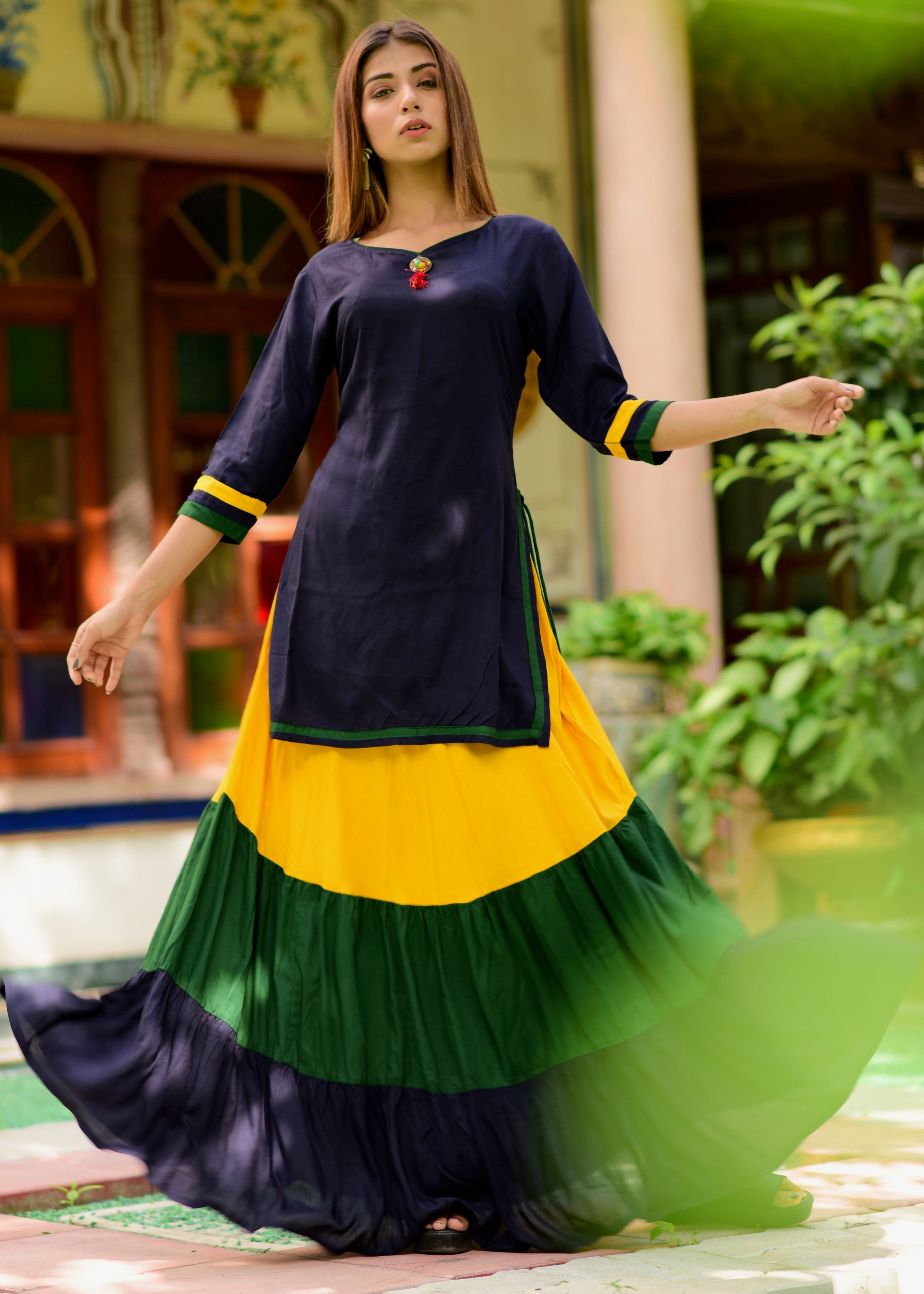 Beautiful multi stripe skirt dress