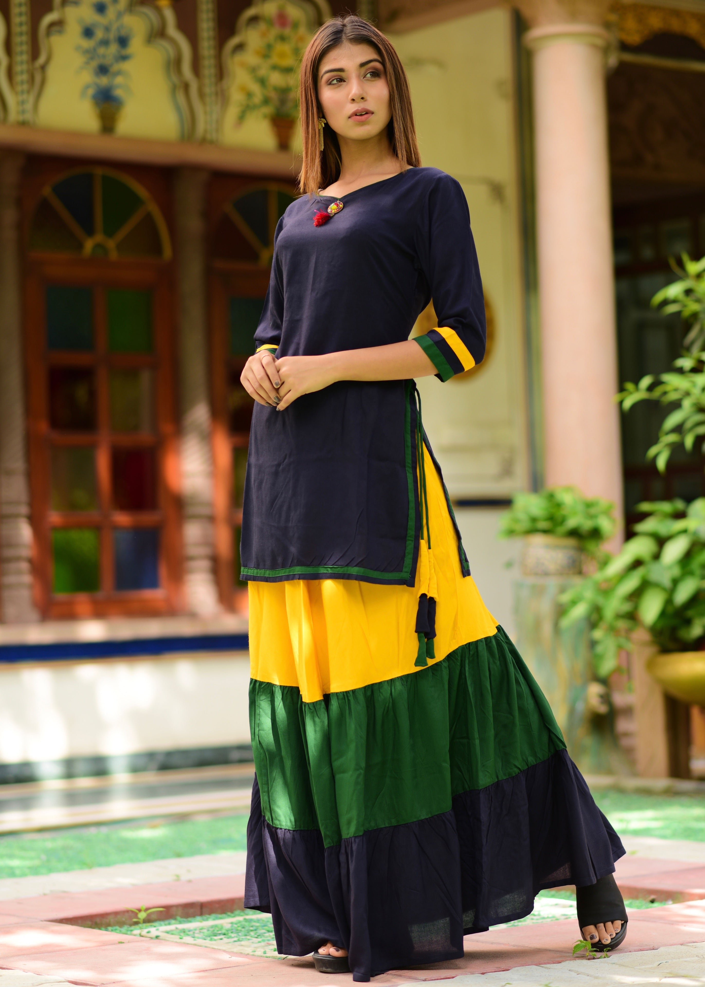 Beautiful multi stripe skirt dress