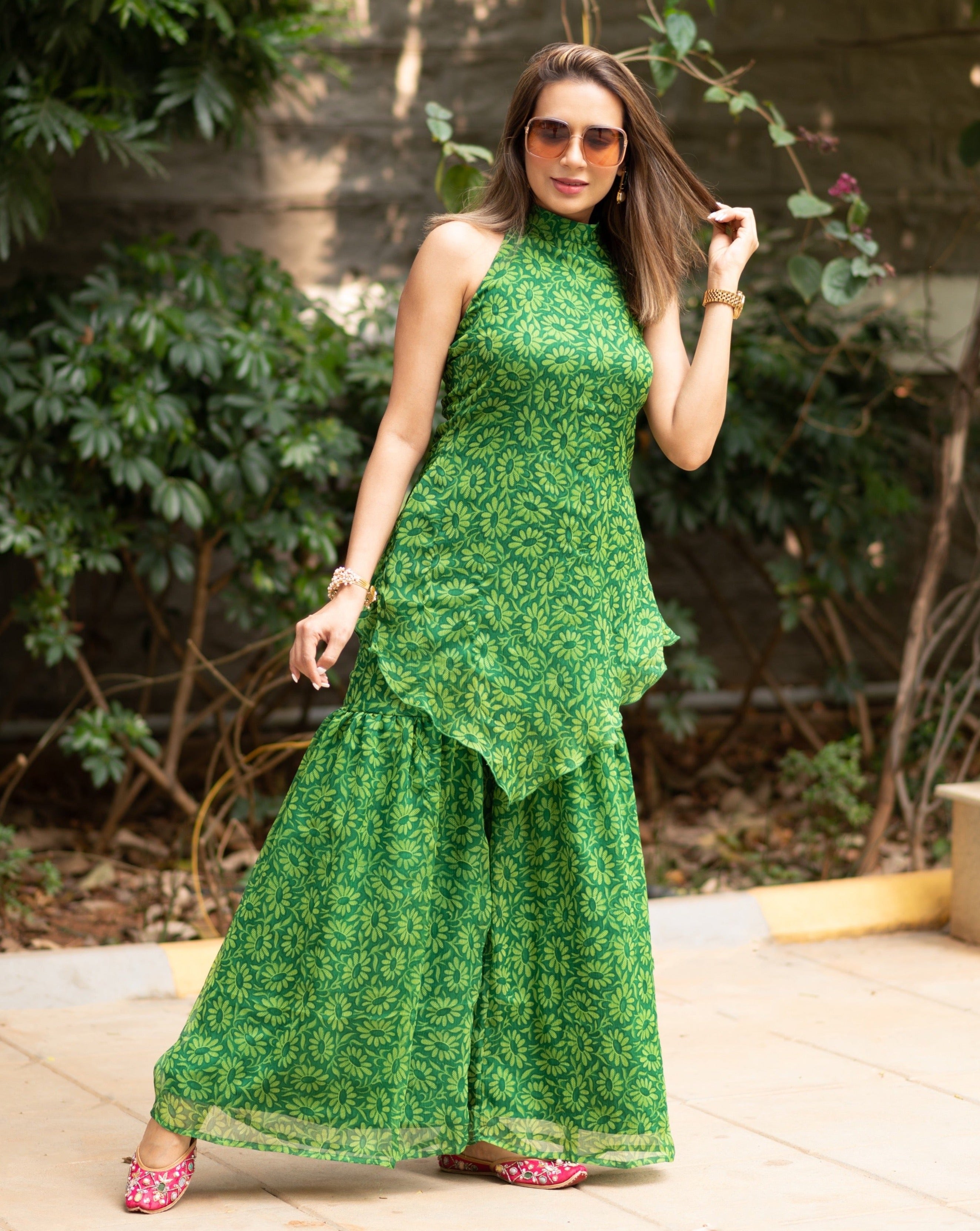 Shark Green High Low Cord Set