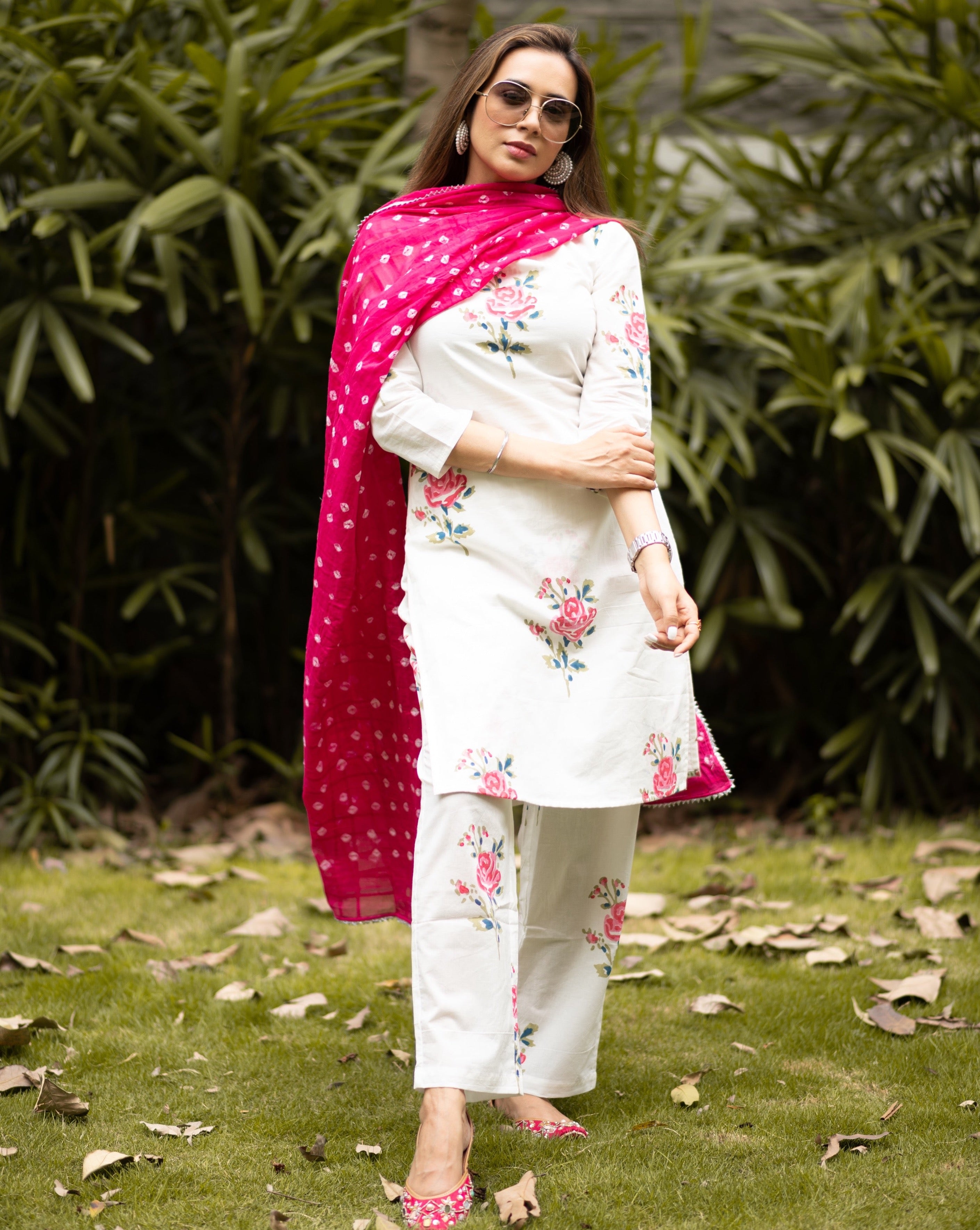 Perry Pink Cotton Suit Set