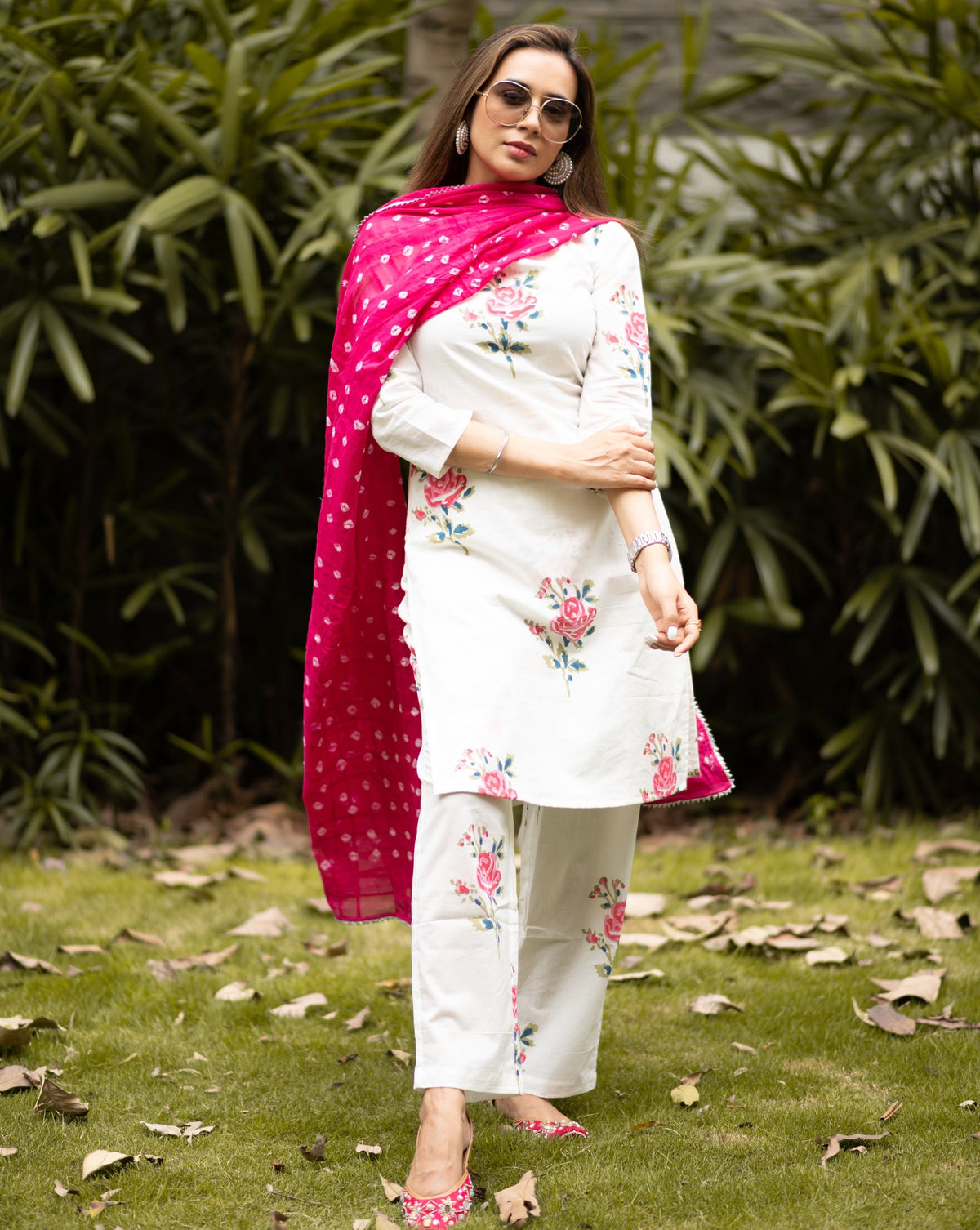 Perry Pink Cotton Suit Set