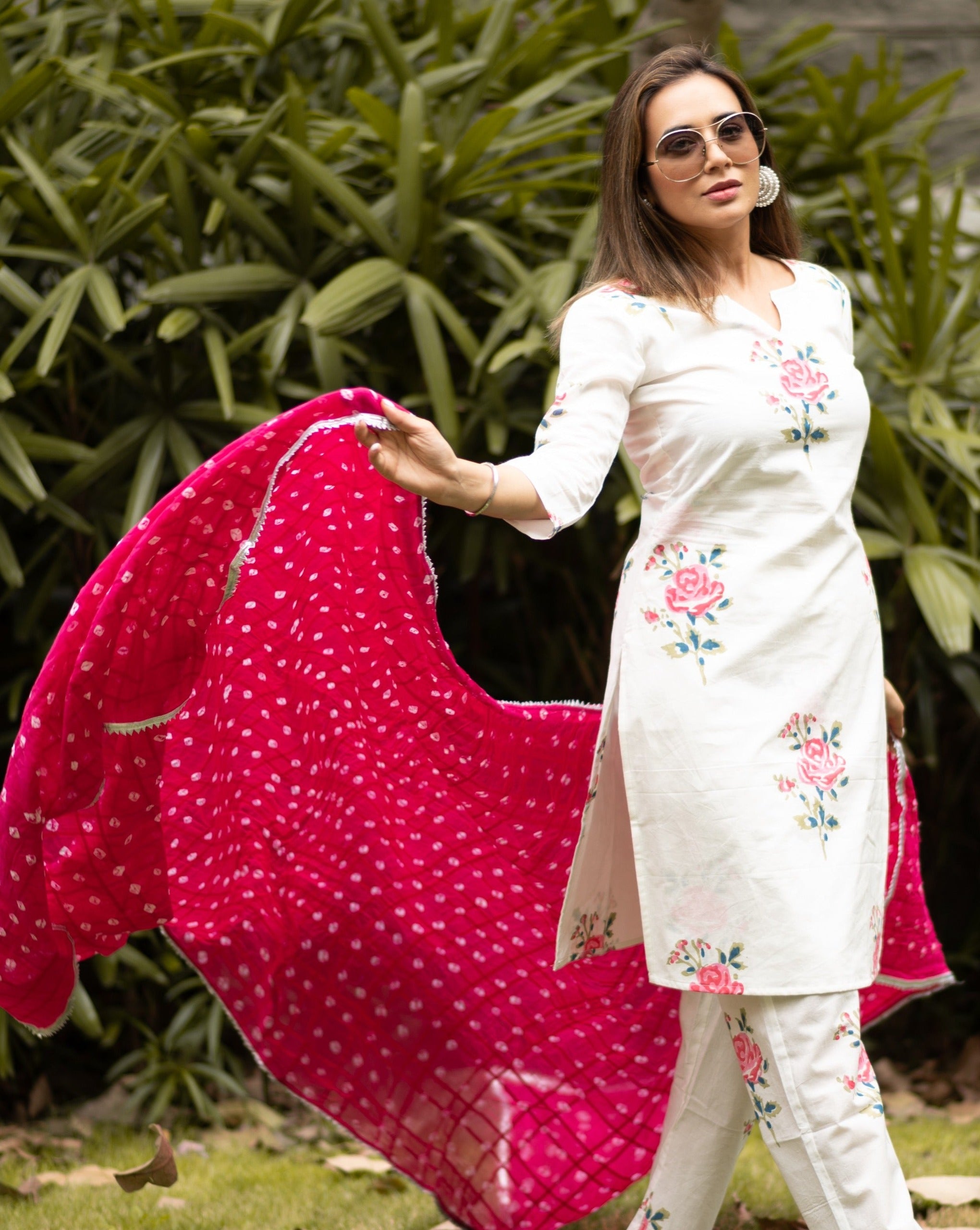 Perry Pink Cotton Suit Set