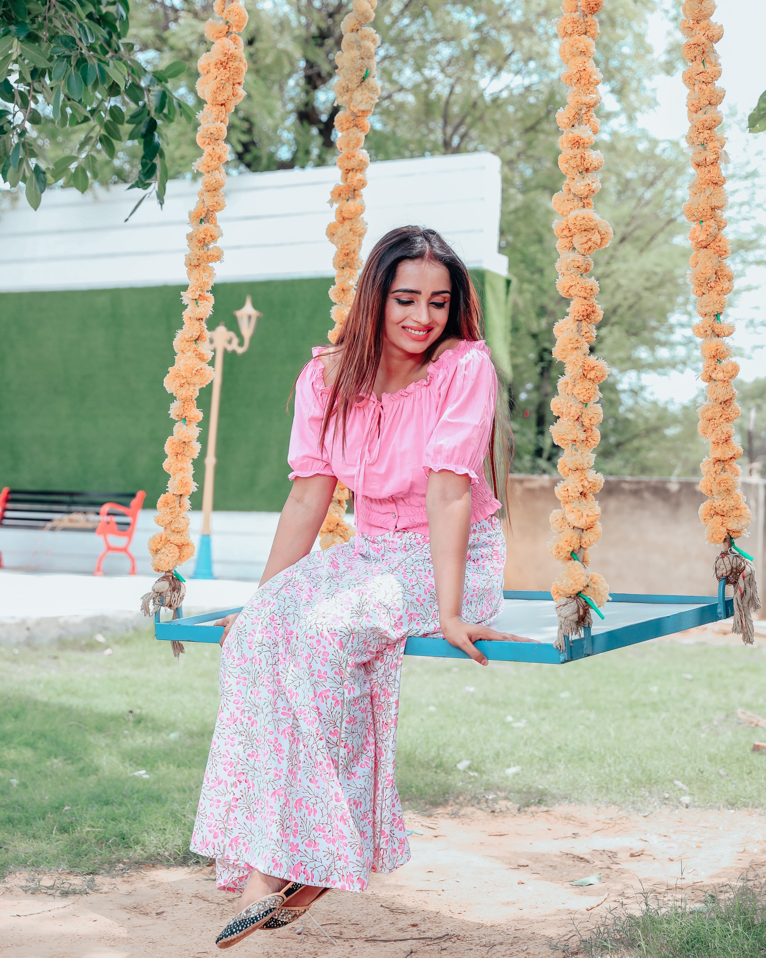 Flamingo Crop Top with skirt Set