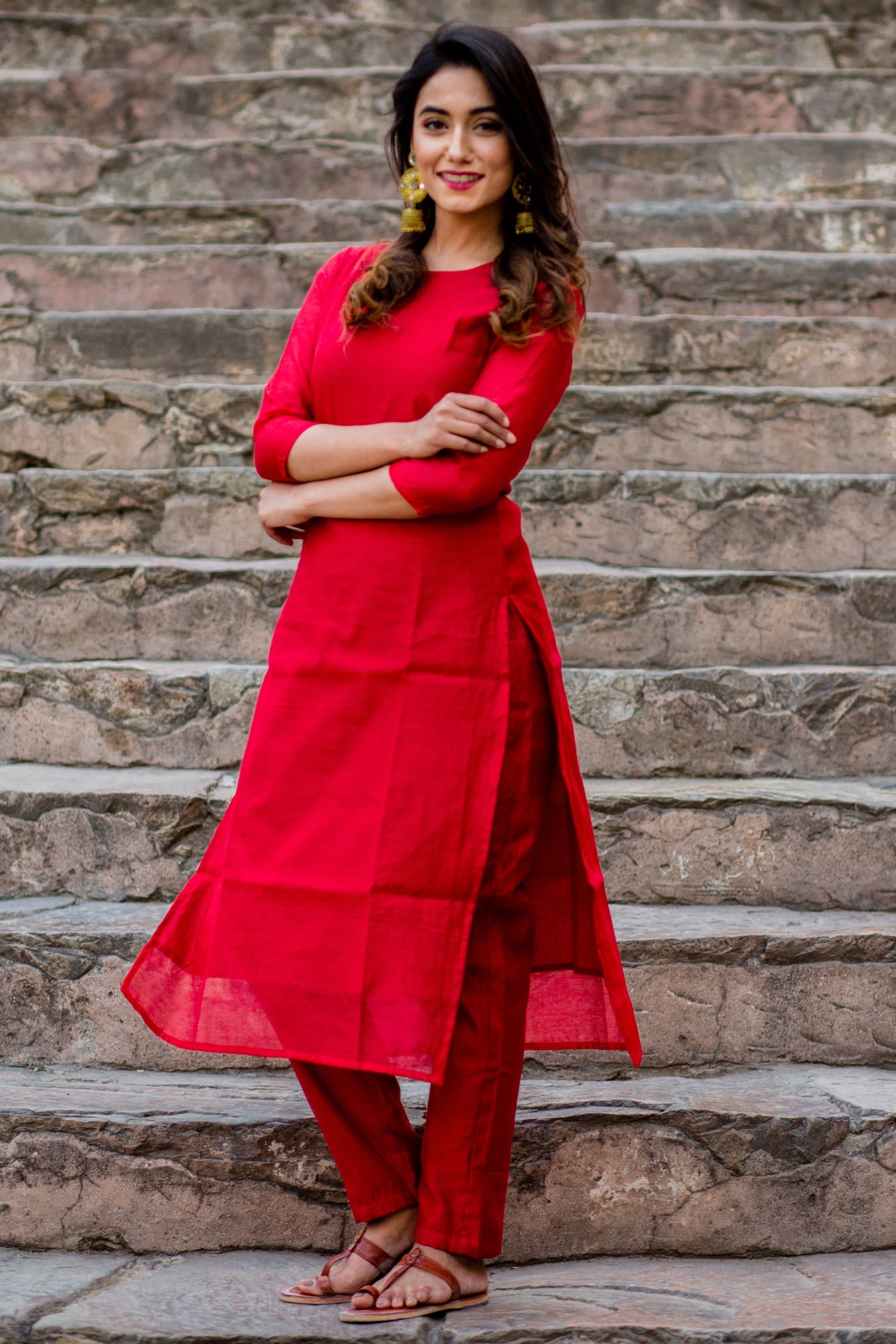 Red Crimson Kurta Set