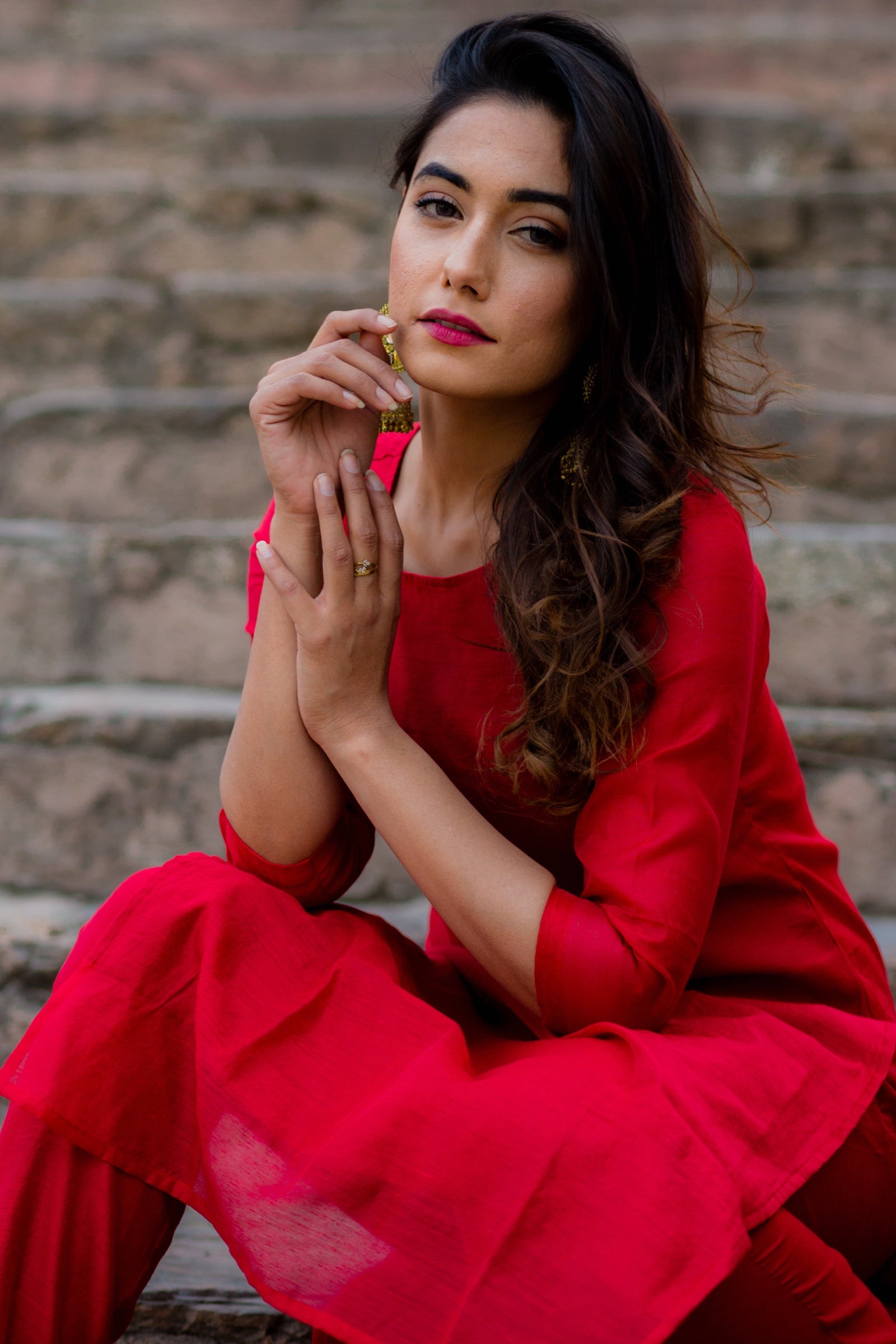 Red Crimson Kurta Set