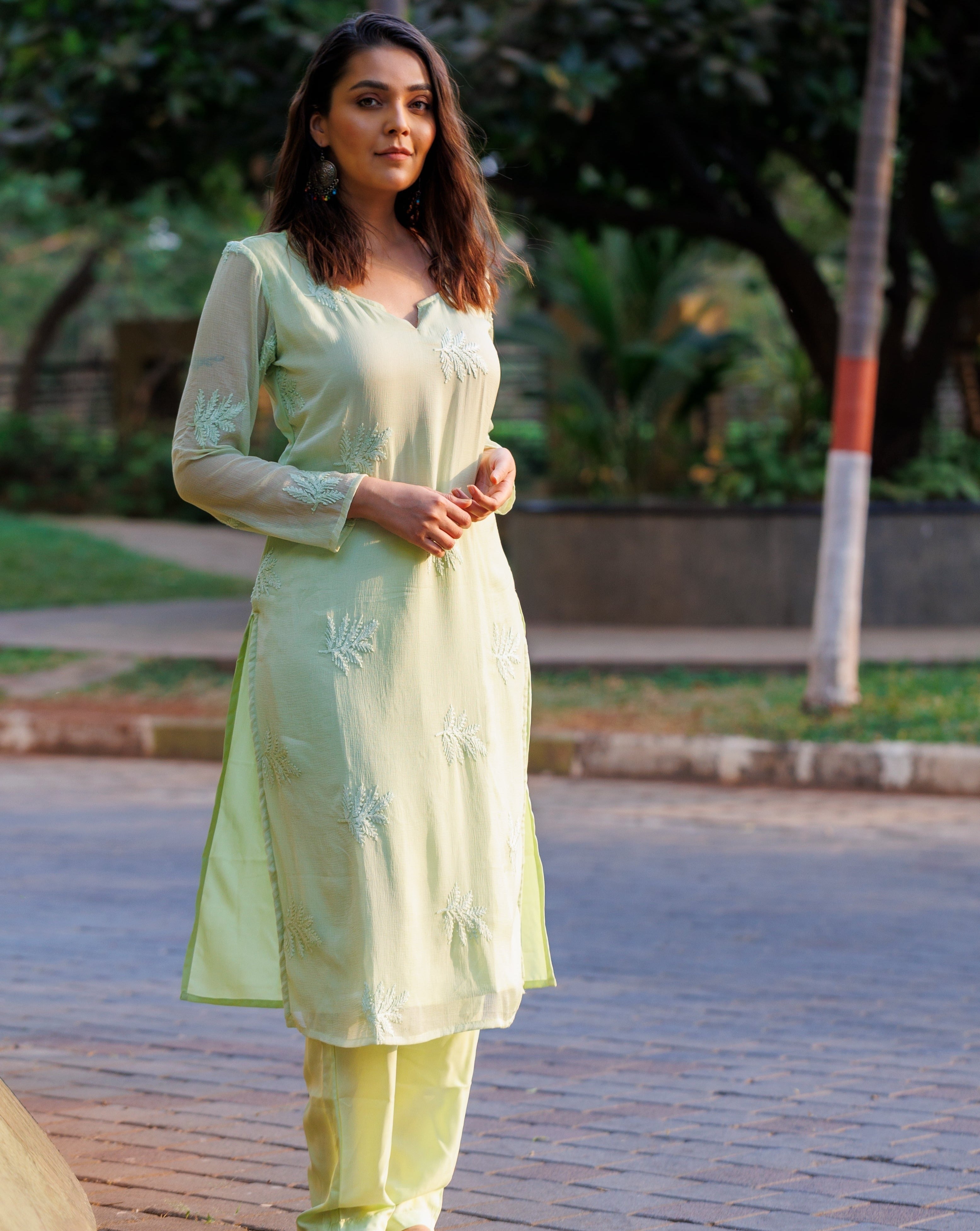 Pista Green kurta Set