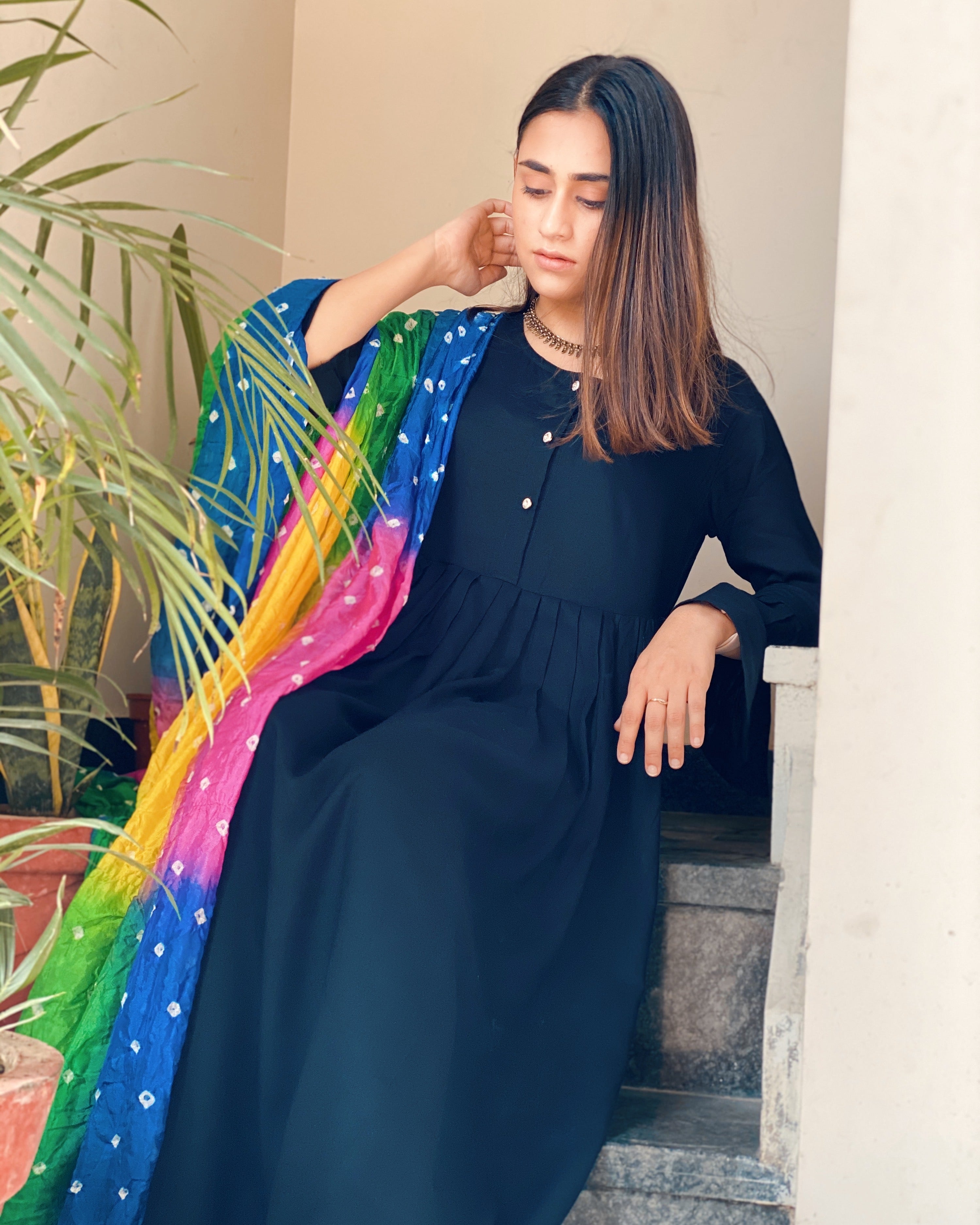 Black Dobby Suit Set