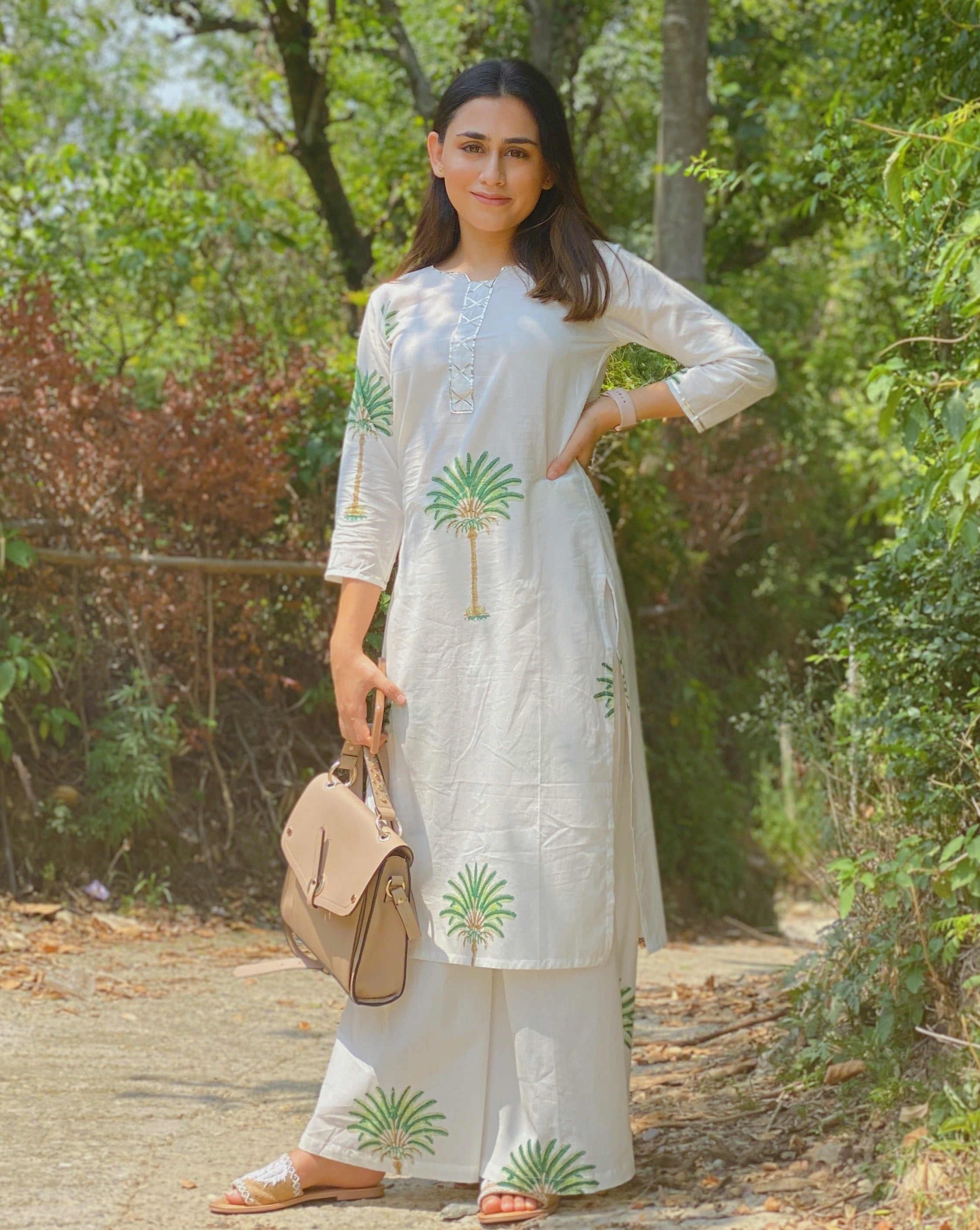 Tree Print Kurta Set