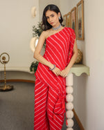 Lorient Red One Shoulder Kurta Set