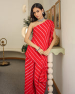Lorient Red One Shoulder Kurta Set