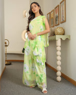 Vannes Green One Shoulder Kurta Set