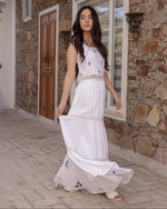 Glory White Floral Hand-Painted Dress
