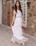 Glory White Floral Hand-Painted Dress