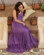 Livine Purple Flared Dress