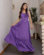 Livine Purple Flared Dress